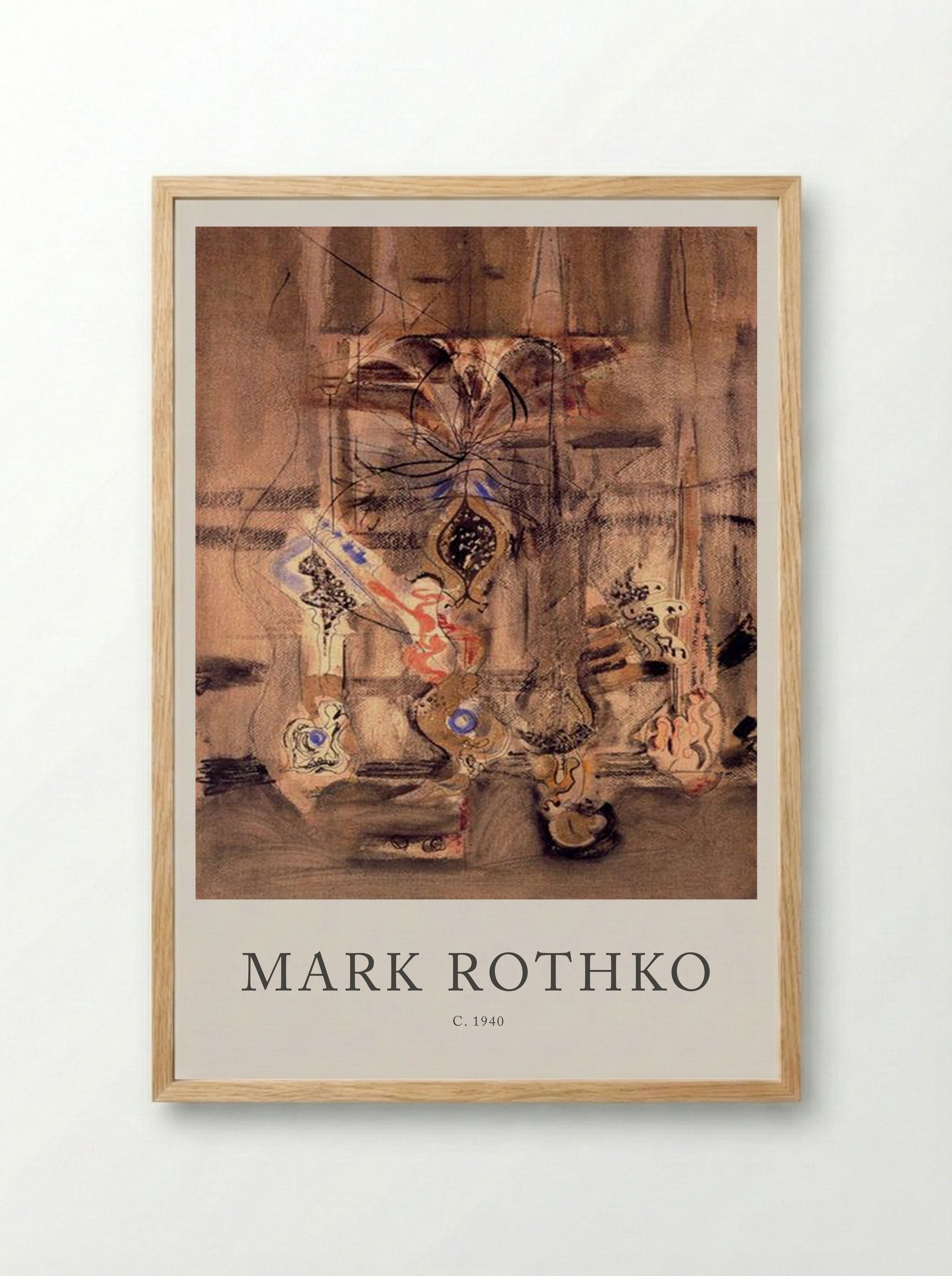 Untitled (Biomorphic Forms) - Mark Rothko - Framed Print Wood