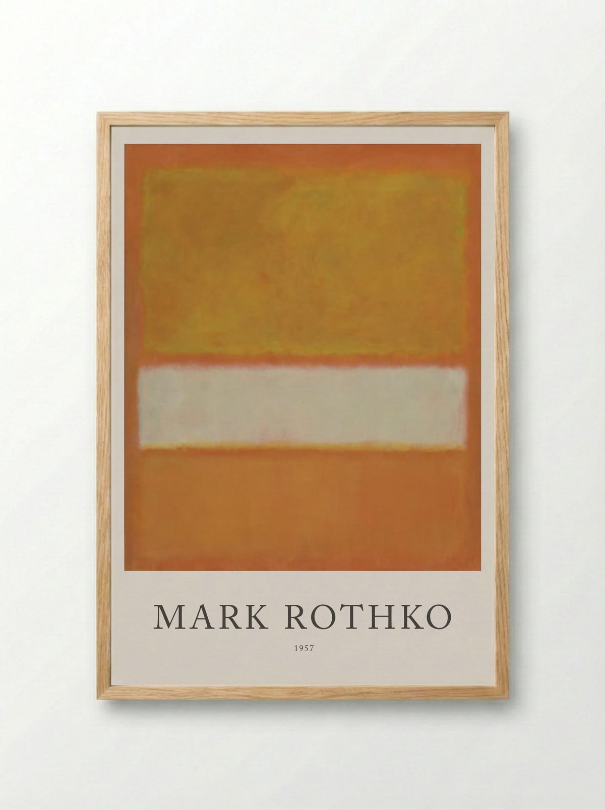 Untitled (Orange, White, and Orange) - Mark Rothko - Framed Print Wood