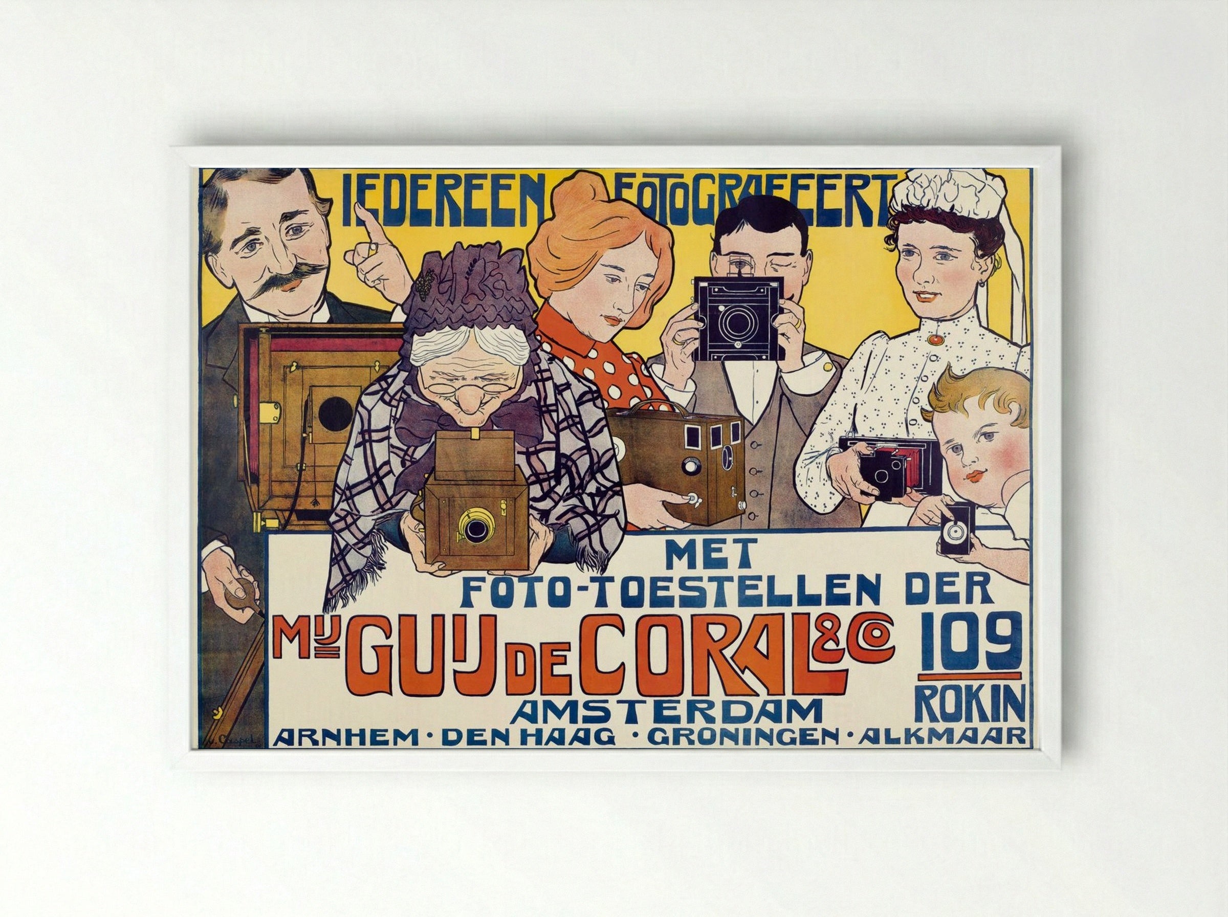 Iedereen Fotografeert (Everyone Photographs) - Johann Georg van Caspel - Framed Print White