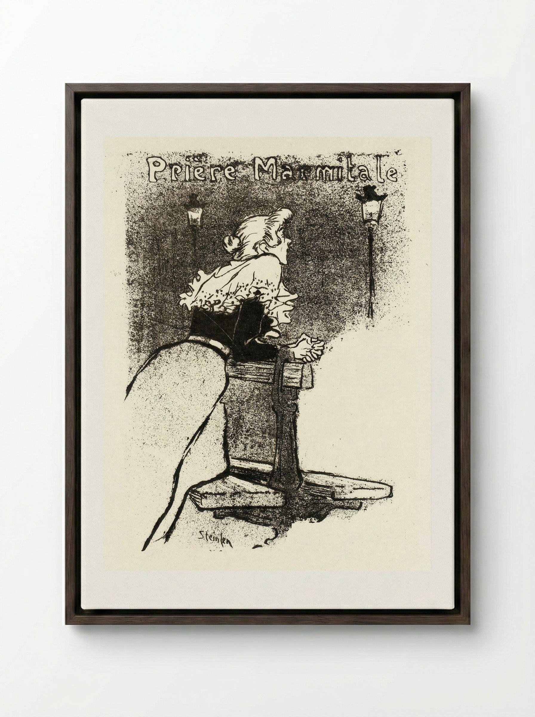 Prière Marmitale - Théophile Alexandre Steinlen - Framed Canvas Dark Wood