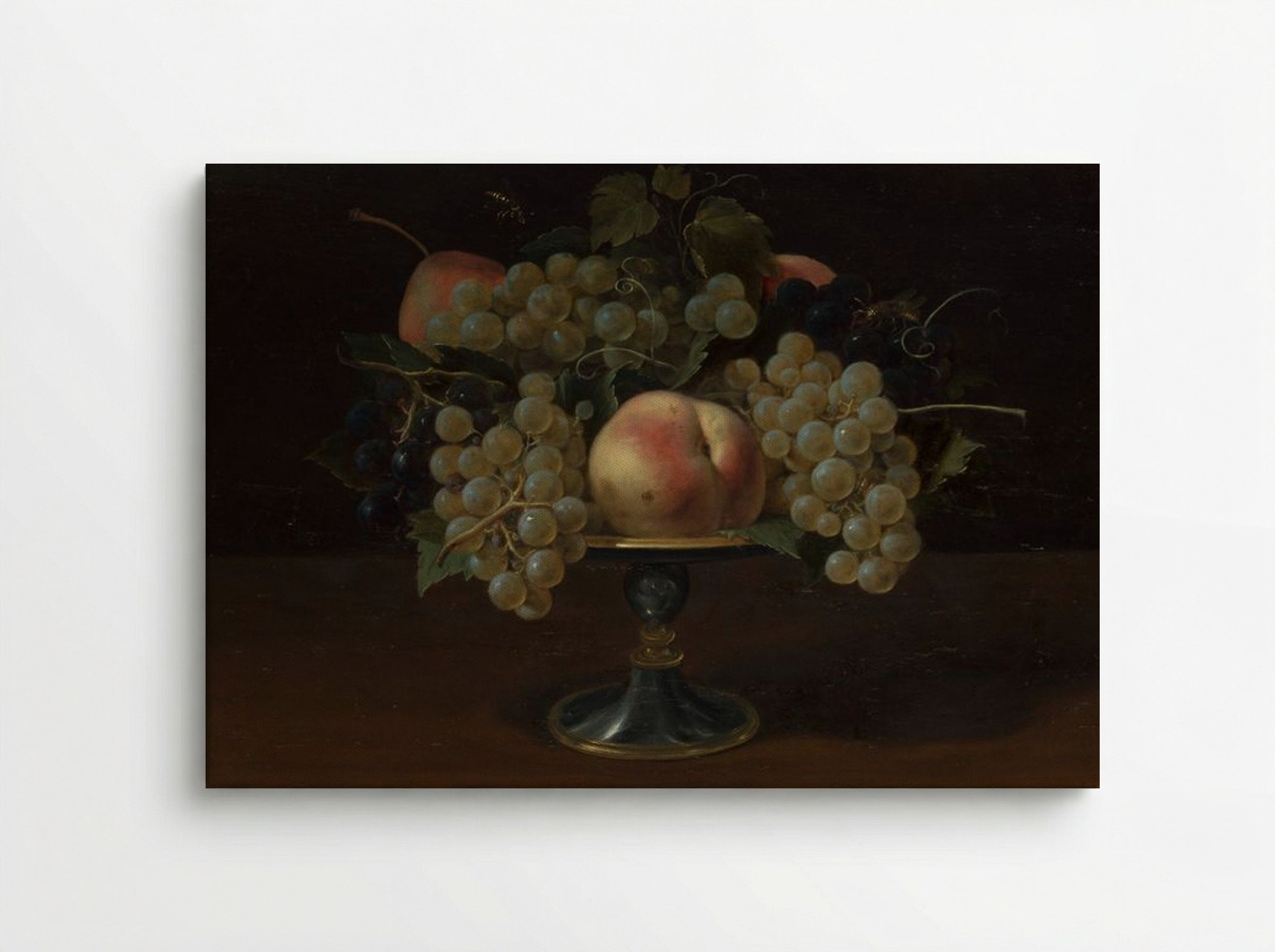 Still Life of Grapes and Peaches - Fine Art Print - Canvas