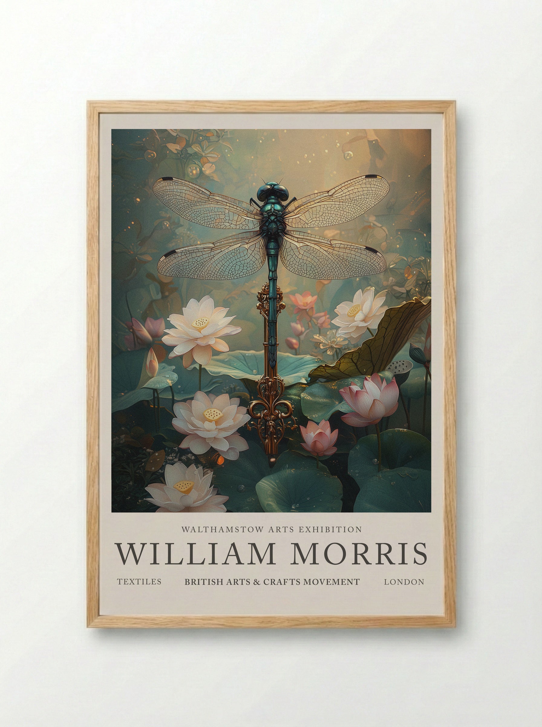 Dragonfly Dream - William Morris - Framed Print Wood