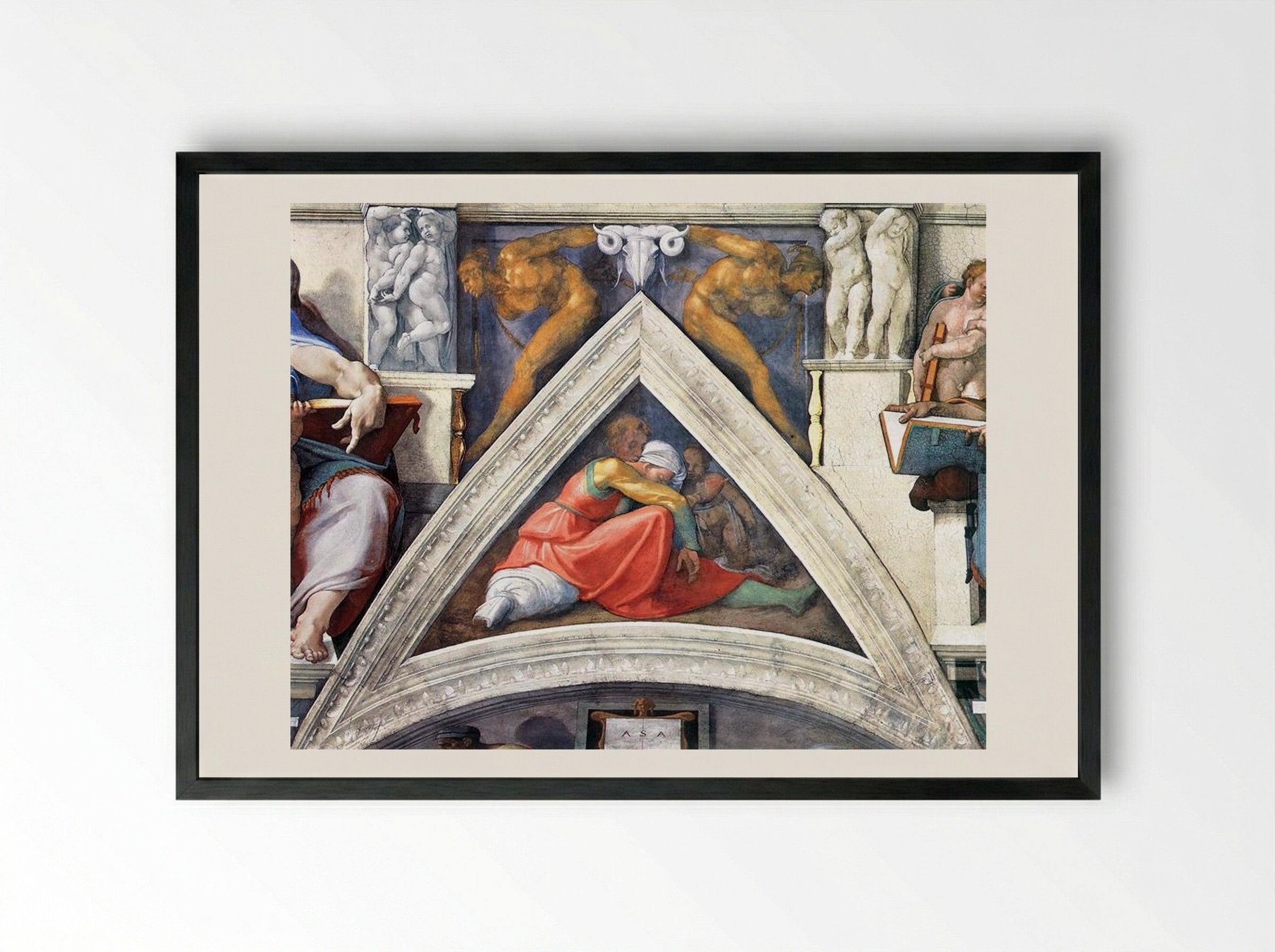 The Ancestors of Christ: Asa - Michelangelo - Framed Print Black