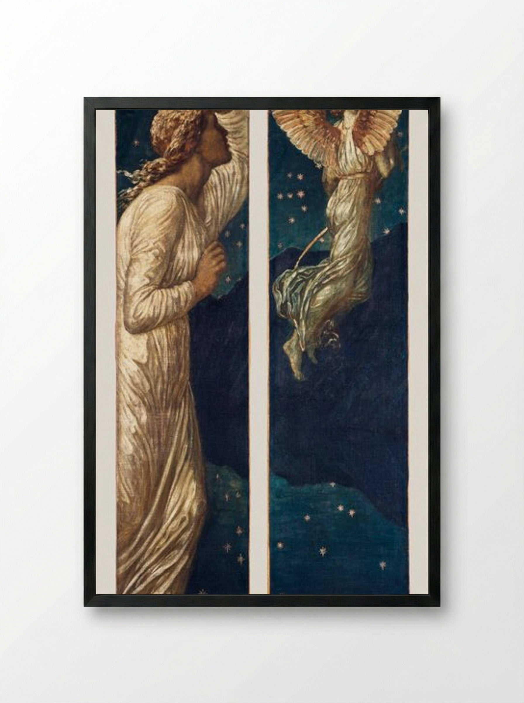 Cupid Flying Away from Psyche - Sir Edward Burne-Jones - Framed Print Black
