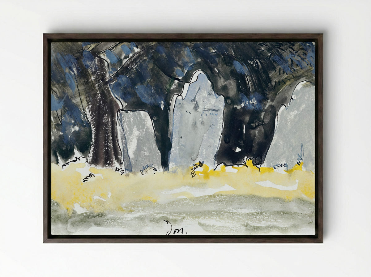 Old Tombstones - Arthur Dove - Framed Canvas Dark Wood