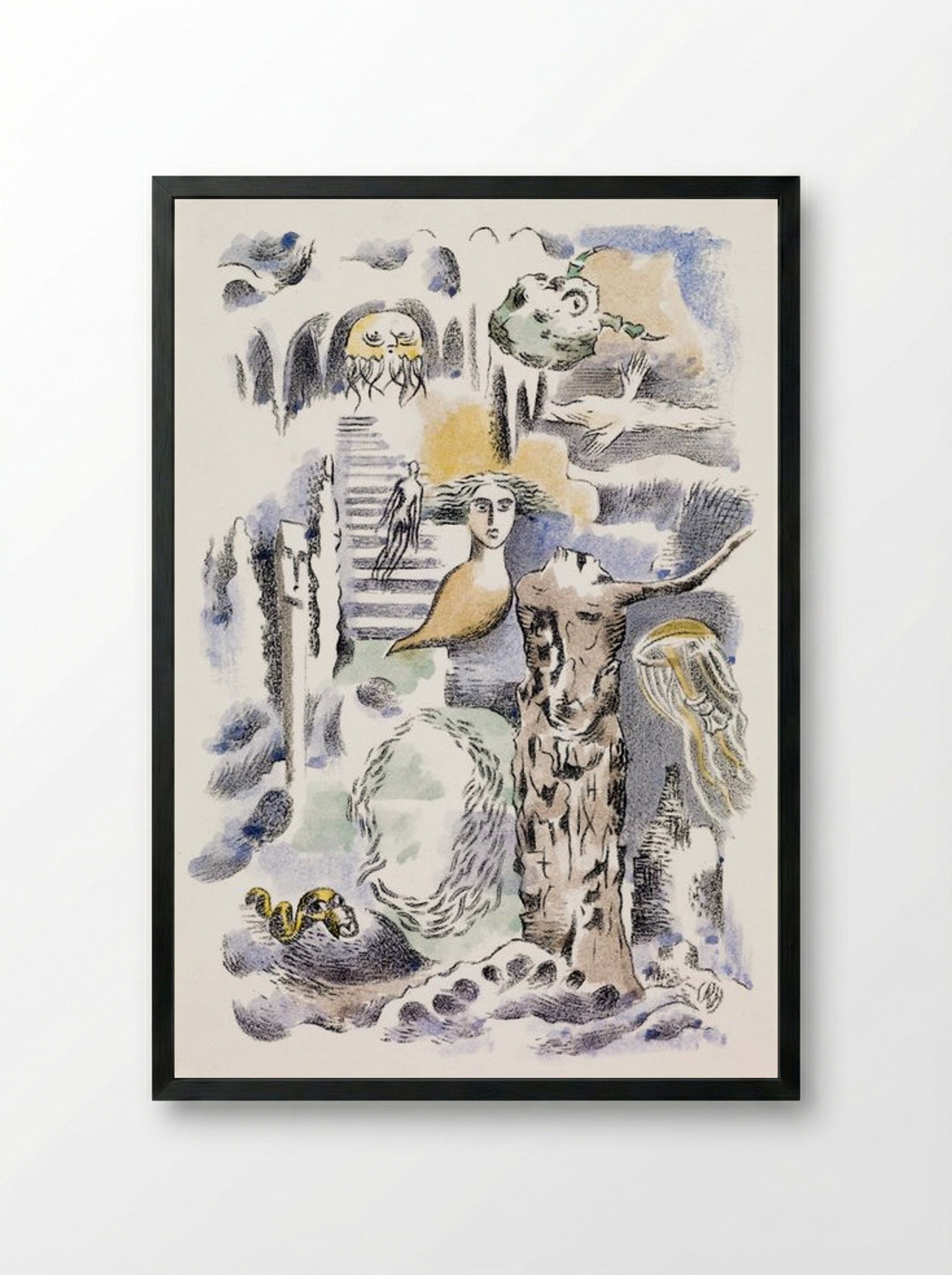 Design for Urne Buriall and Ghosts - Paul Nash - Framed Print Black