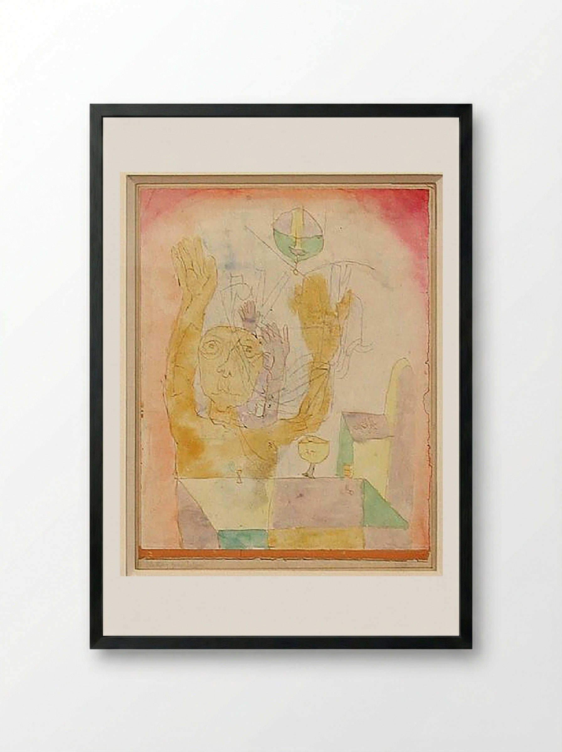Enlightenment of Two Sectarians - Paul Klee - Framed Print Black