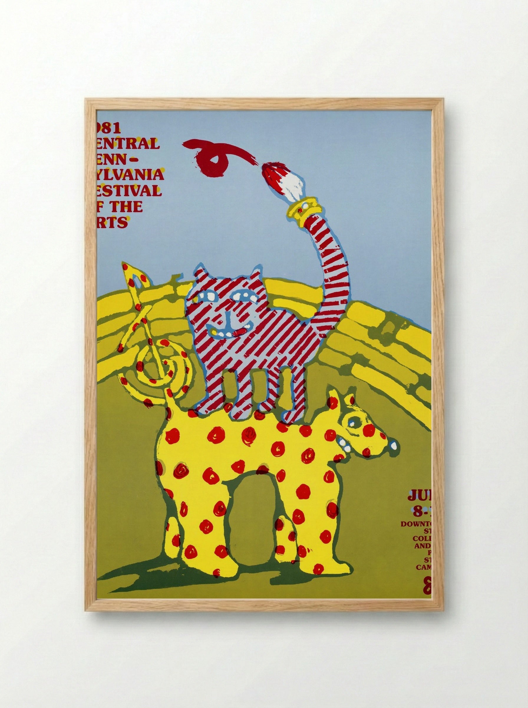 1981 Central Pennsylvania Festival of the Arts Poster - Larry Scharmett - Framed Print Wood