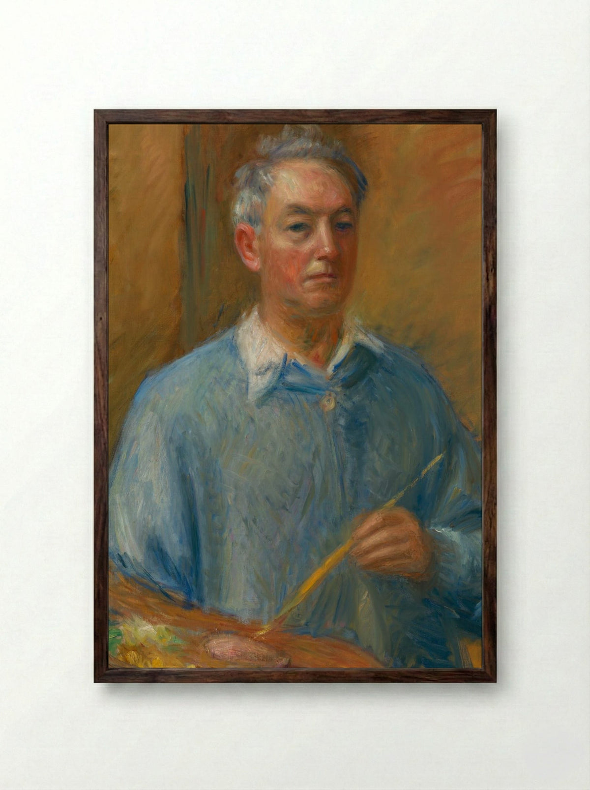 Self-Portrait - William Glackens - Framed Print Dark Wood