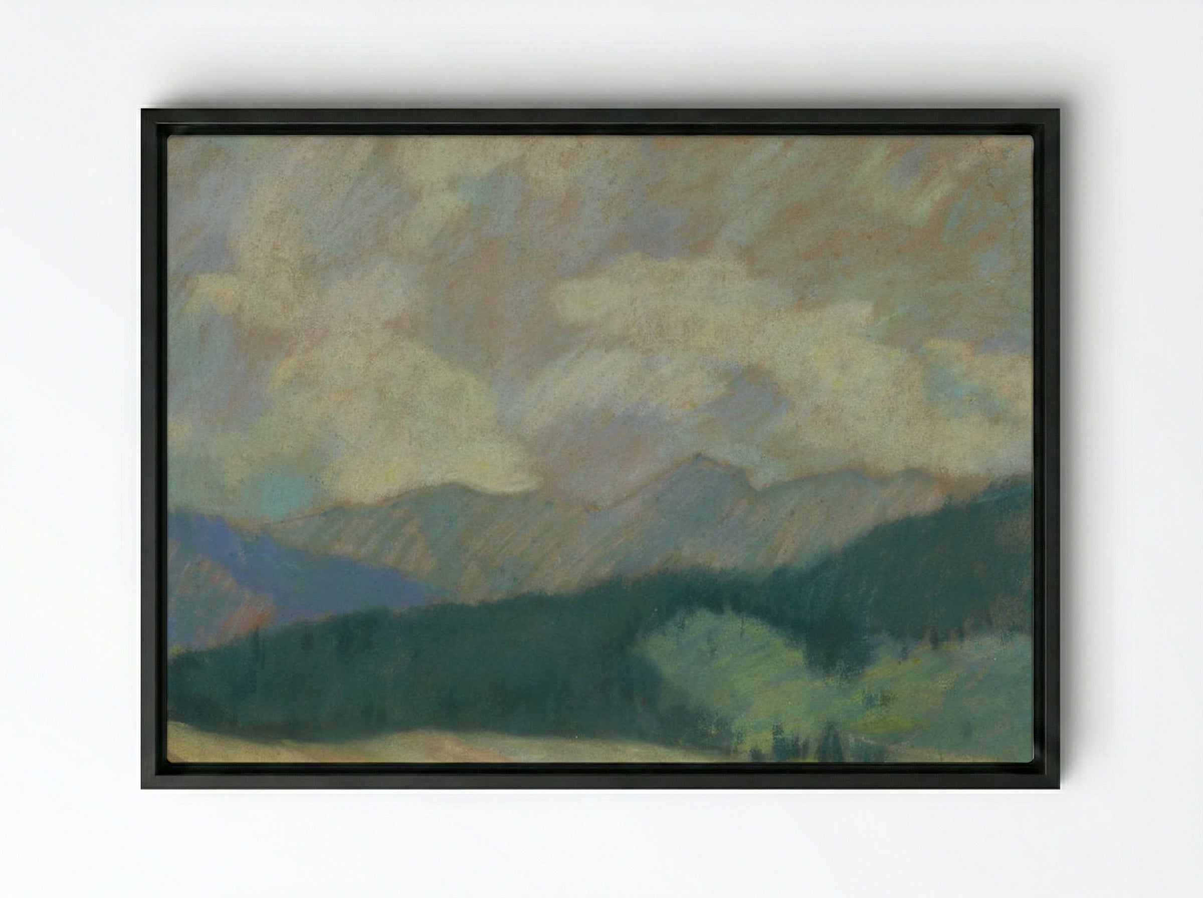 Mountain Landscape - Zolo Palugyay - Framed Canvas Black