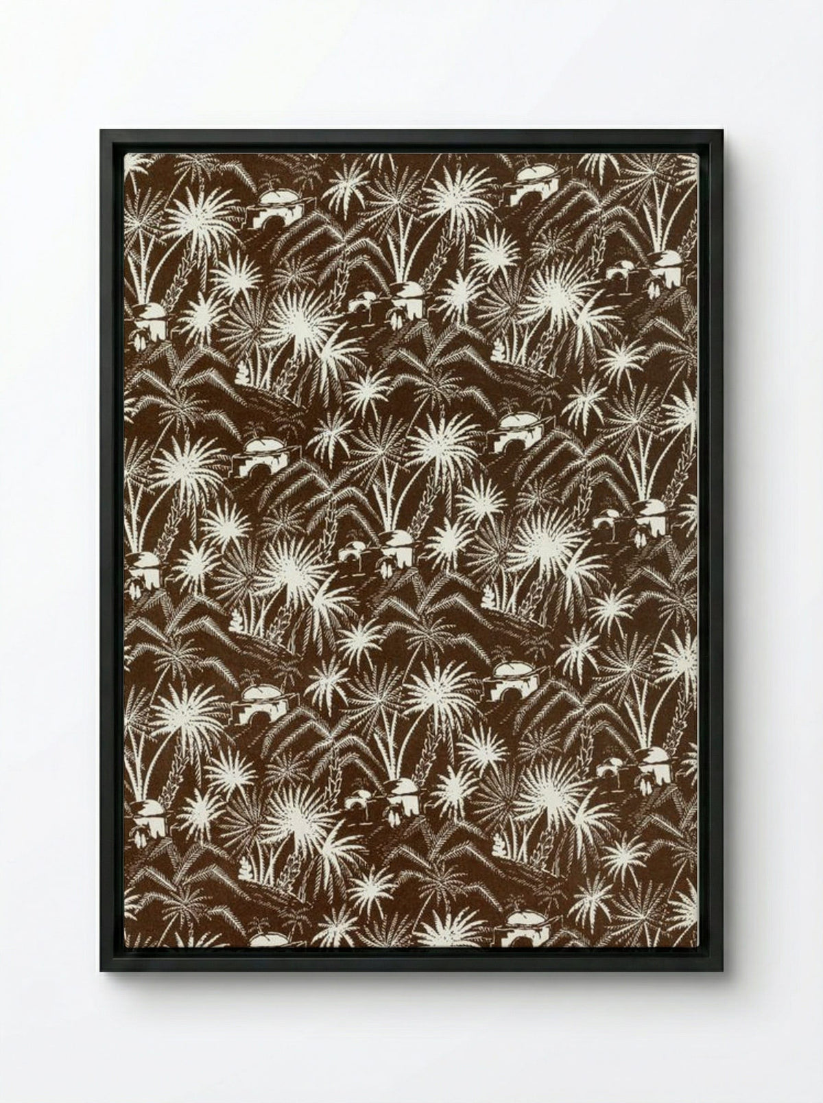 White Palm Trees - Charles Goy - Framed Canvas Black