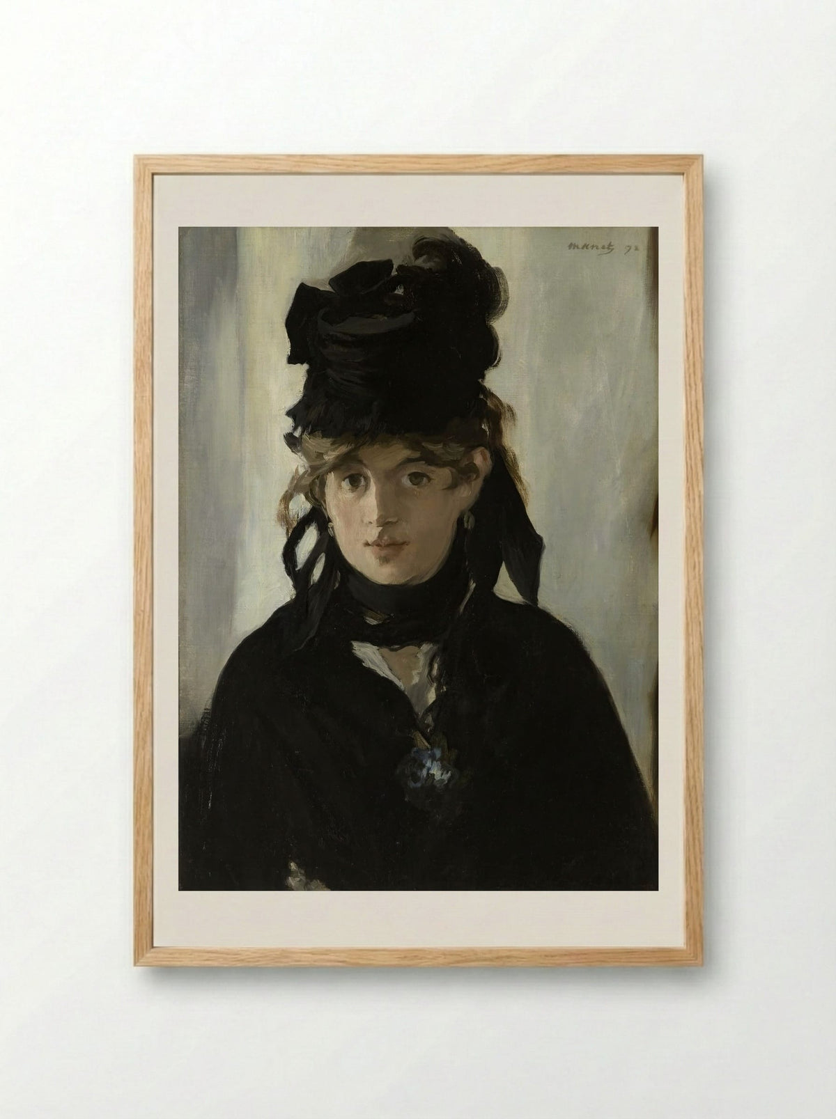 Berthe Morisot With a Bouquet of Violets - Édouard Manet - Framed Print Wood