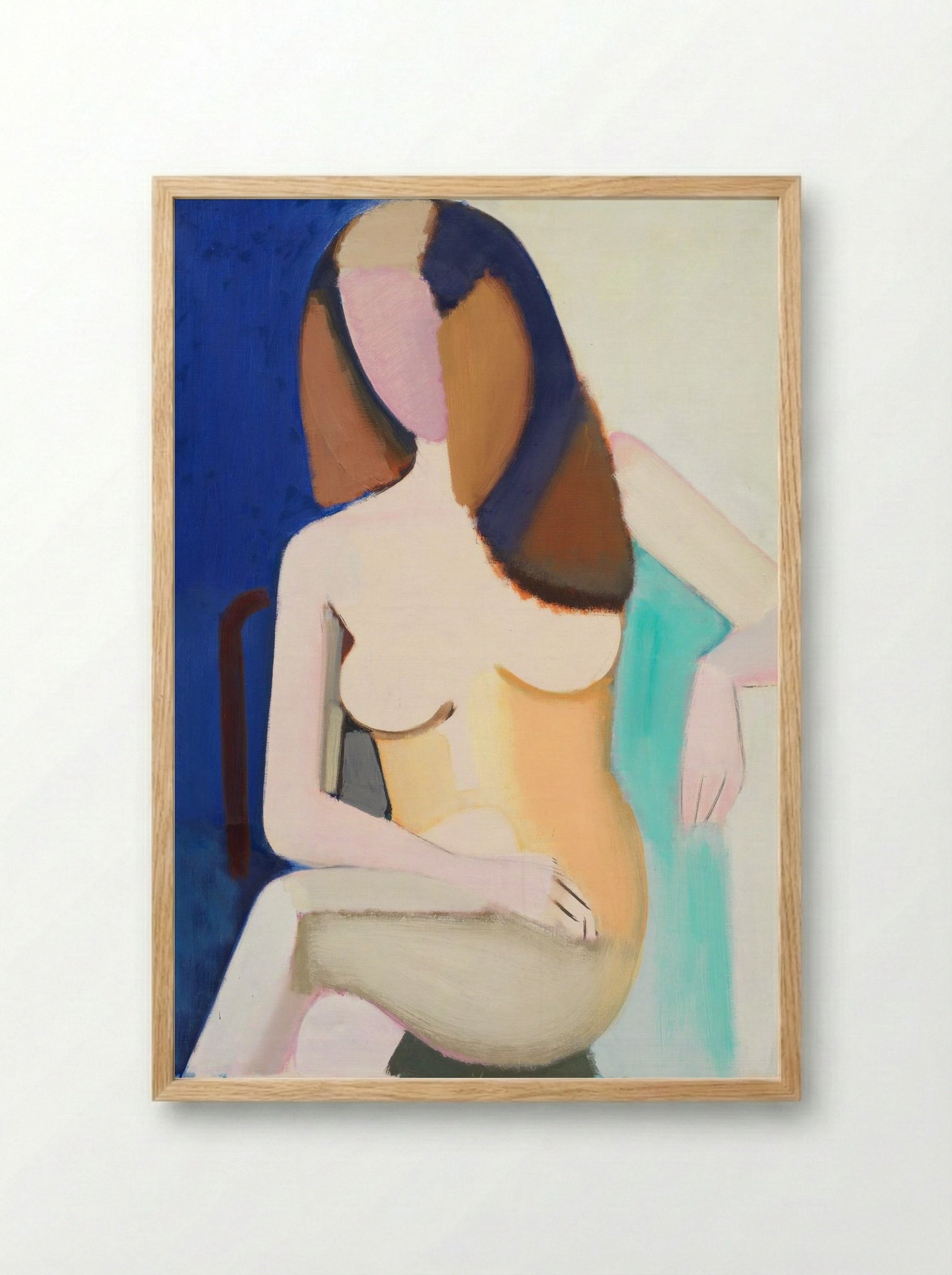 Seated Female Model - Vilhelm Lundstrøm - Framed Print Wood