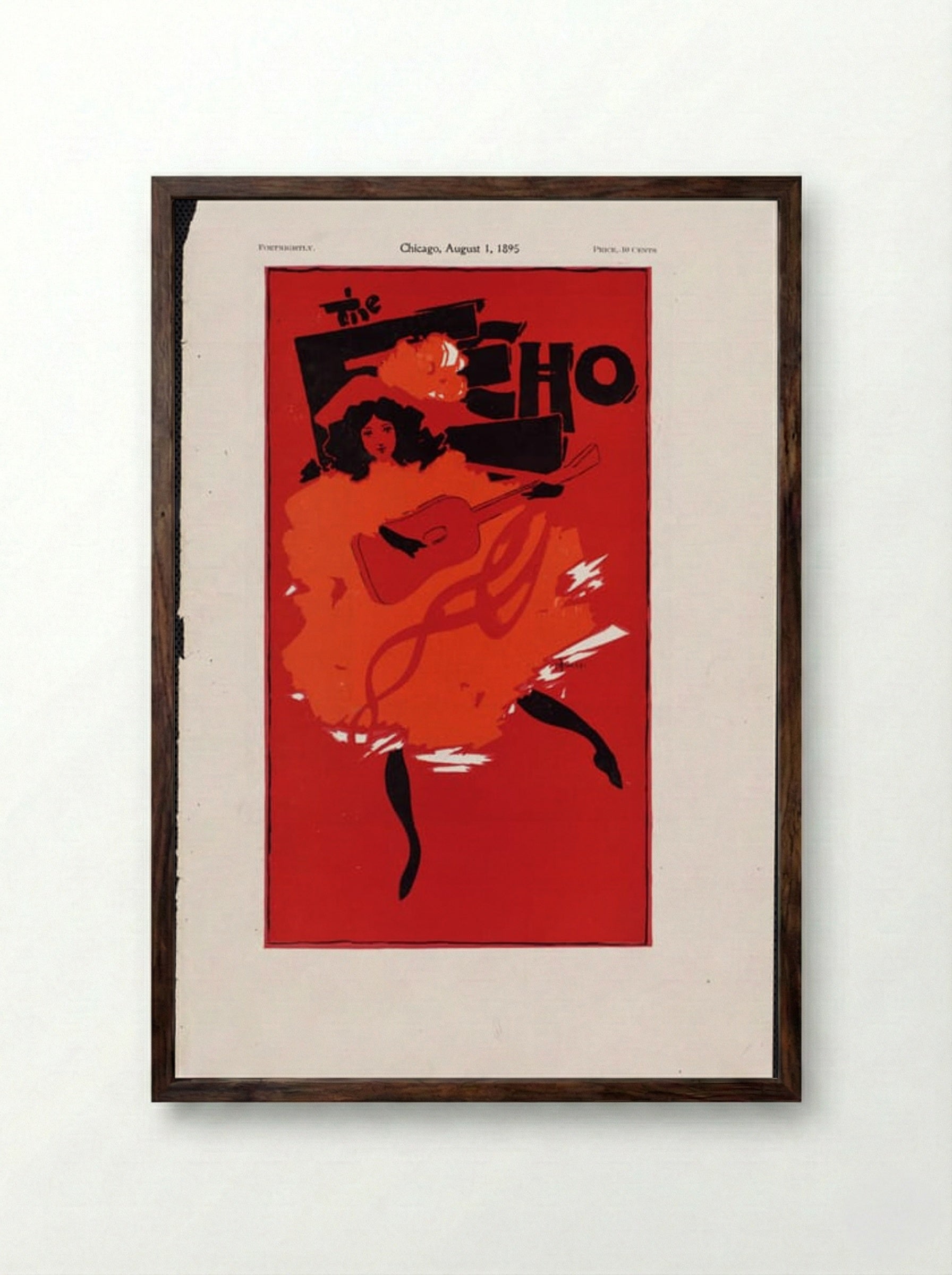 The Echo, Chicago, August 1, 1895 - Will H. Bradley - Framed Print Dark Wood