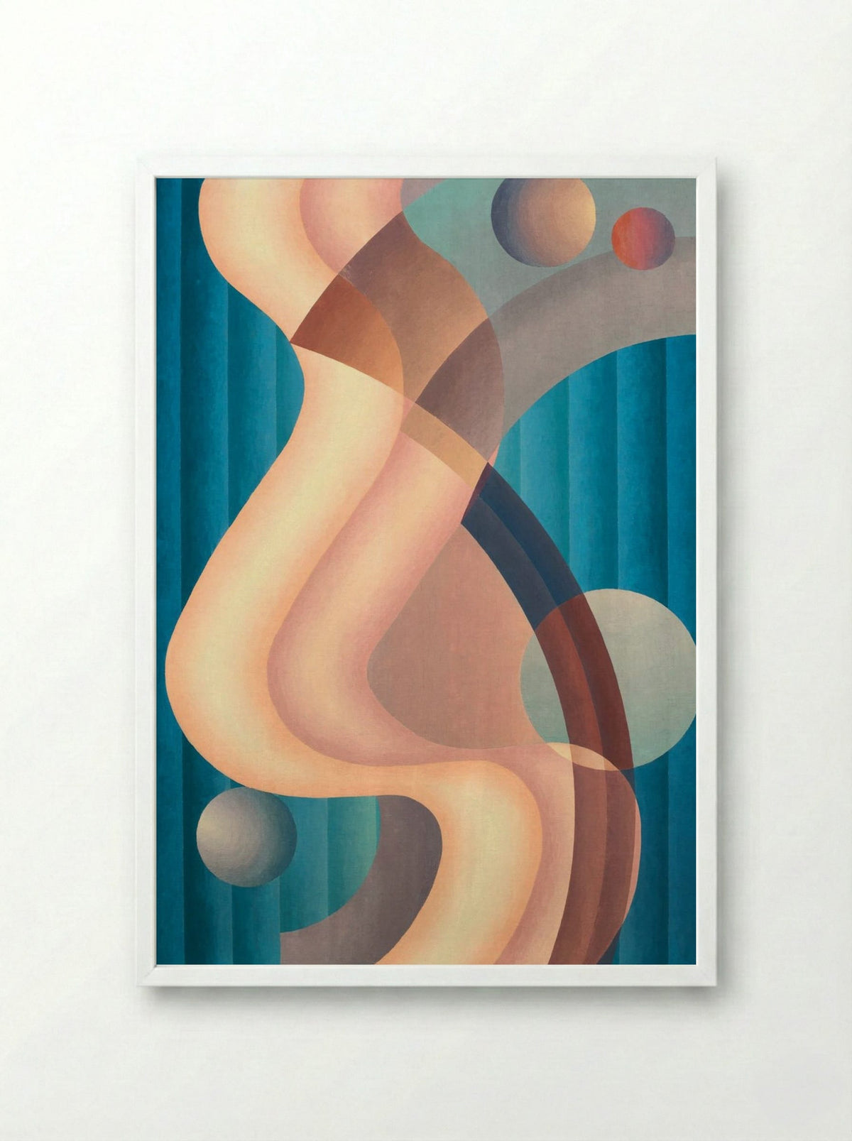 Composition No. 6 - Stuart Walker - Framed Print White