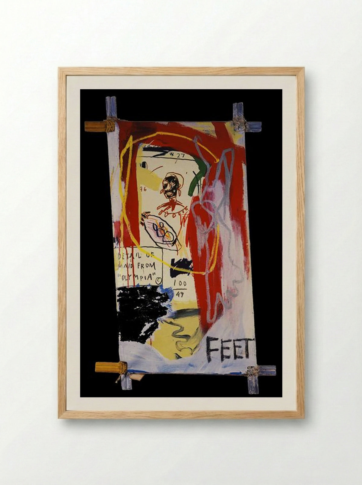 Maid from Olympia - Jean-Michel Basquiat - Framed Print Wood