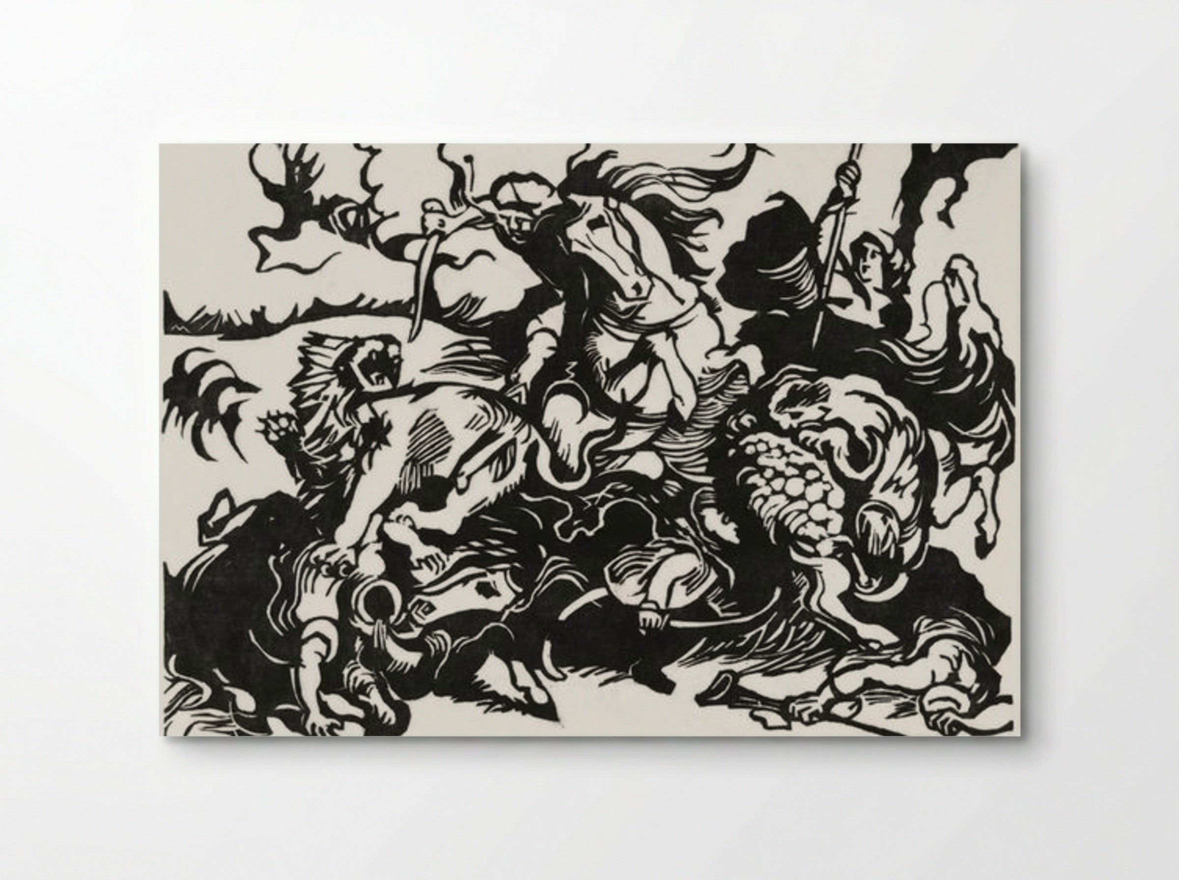 Lion Hunt - Franz Marc - Poster
