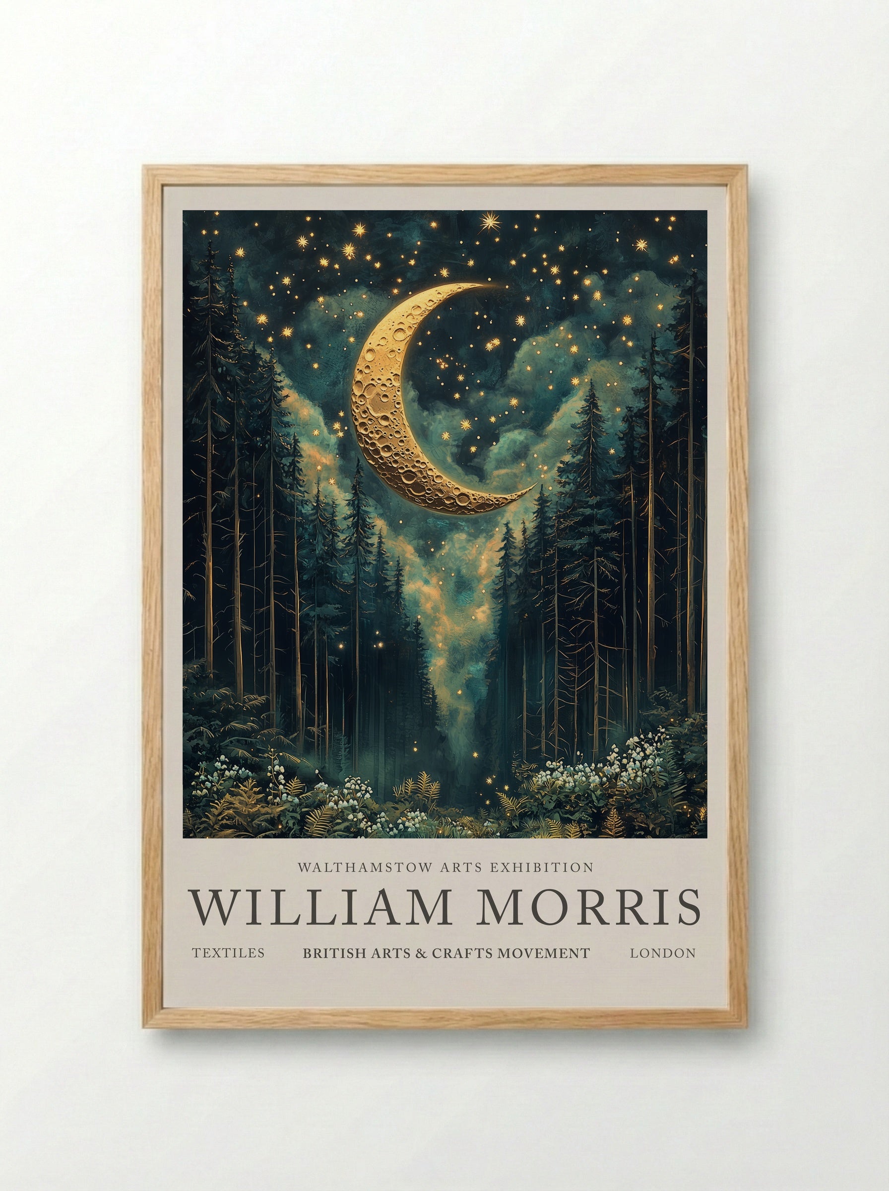 Crescent Canopy - William Morris - Framed Print Wood