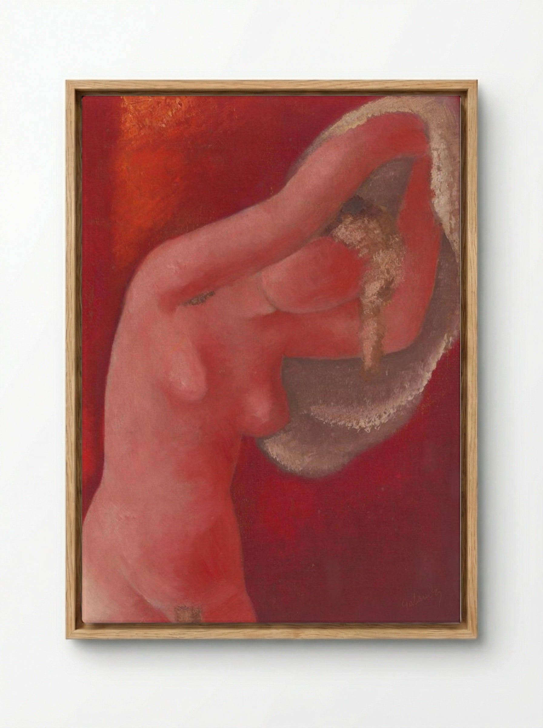 Woman Undressing - Mikuláš Galanda - Framed Canvas Wood
