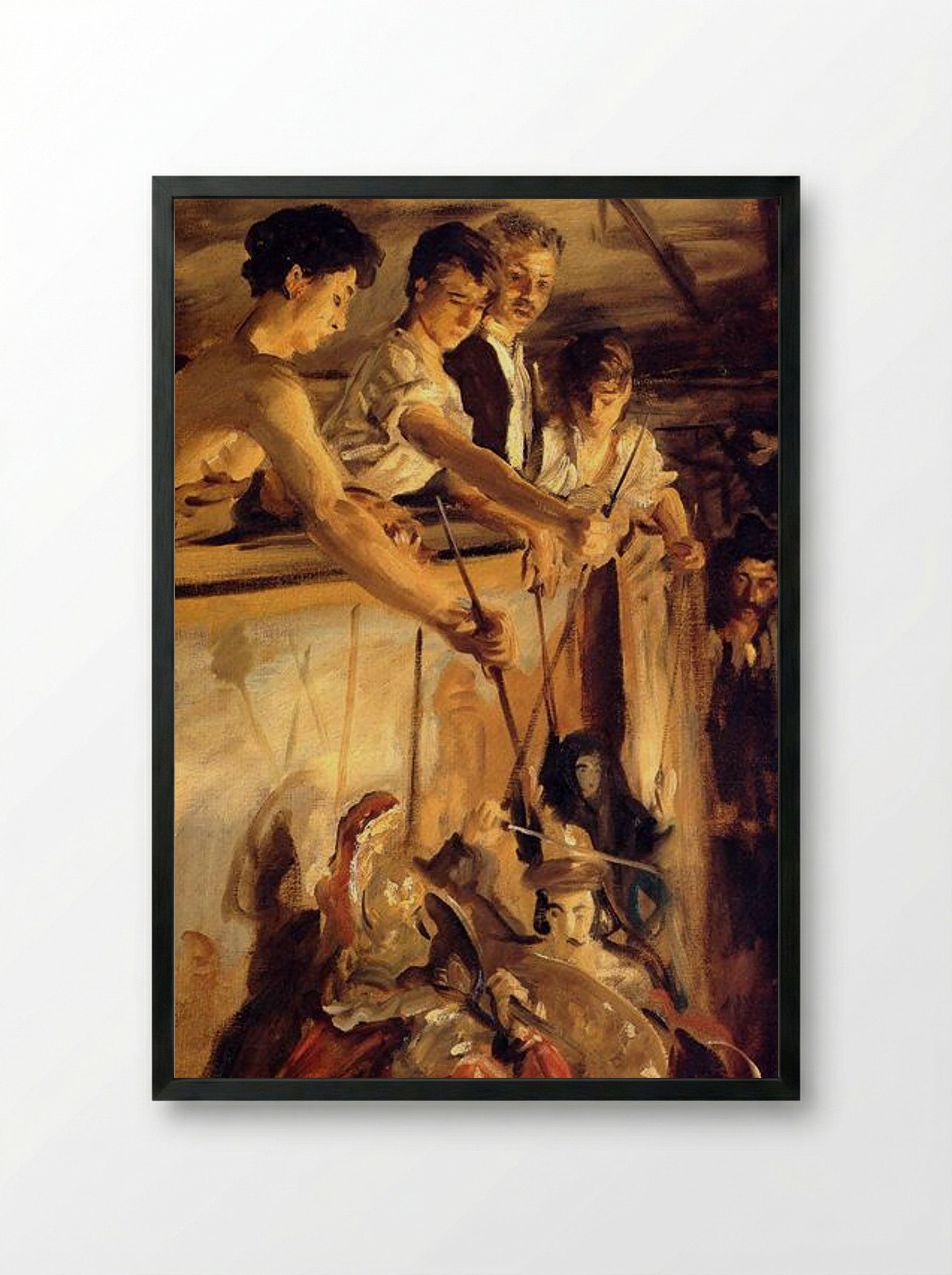 Marionettes - John Singer Sargent - Framed Print Black