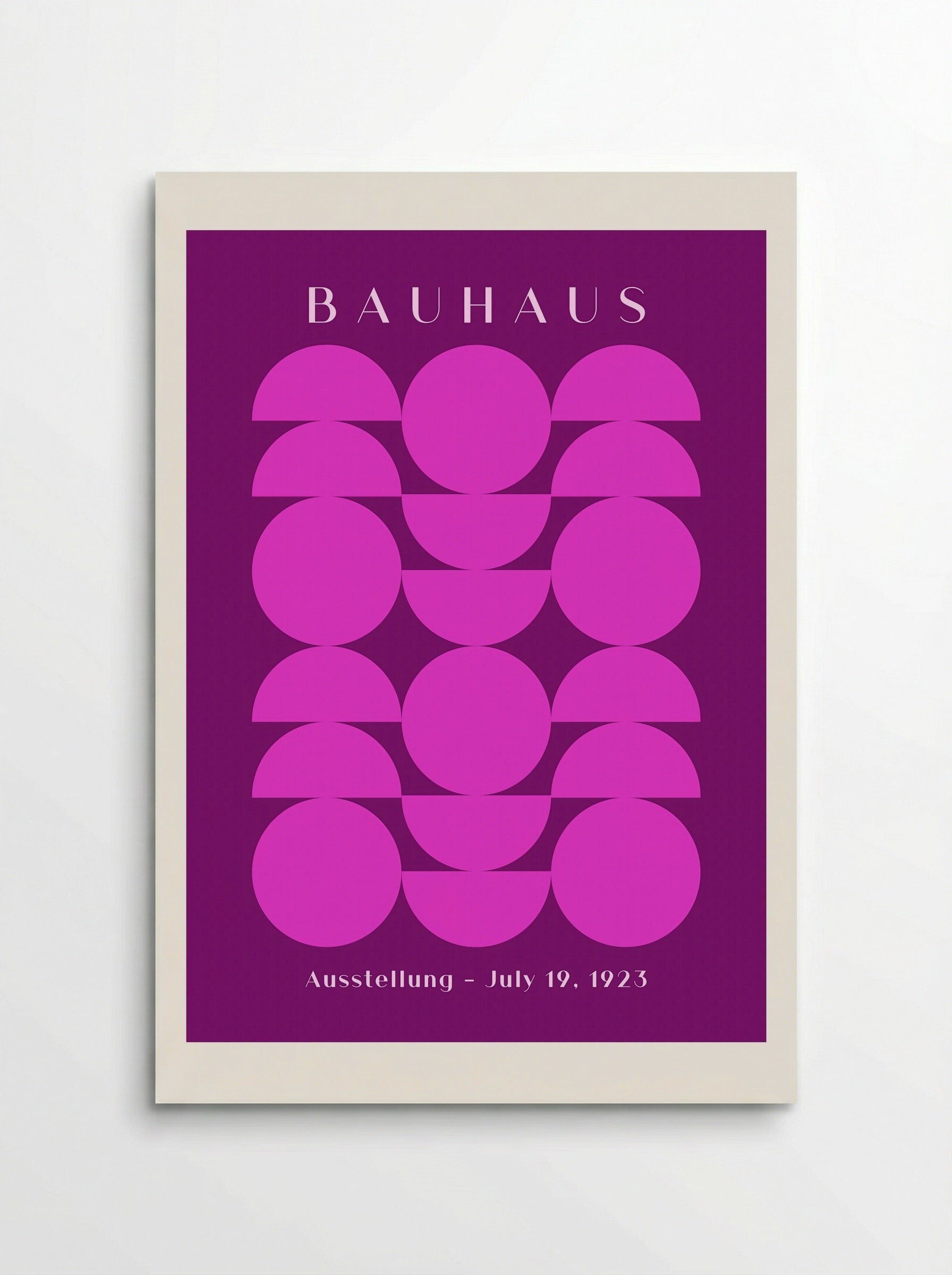 Bauhaus Symmetry in Magenta – Geometric Poster - Poster