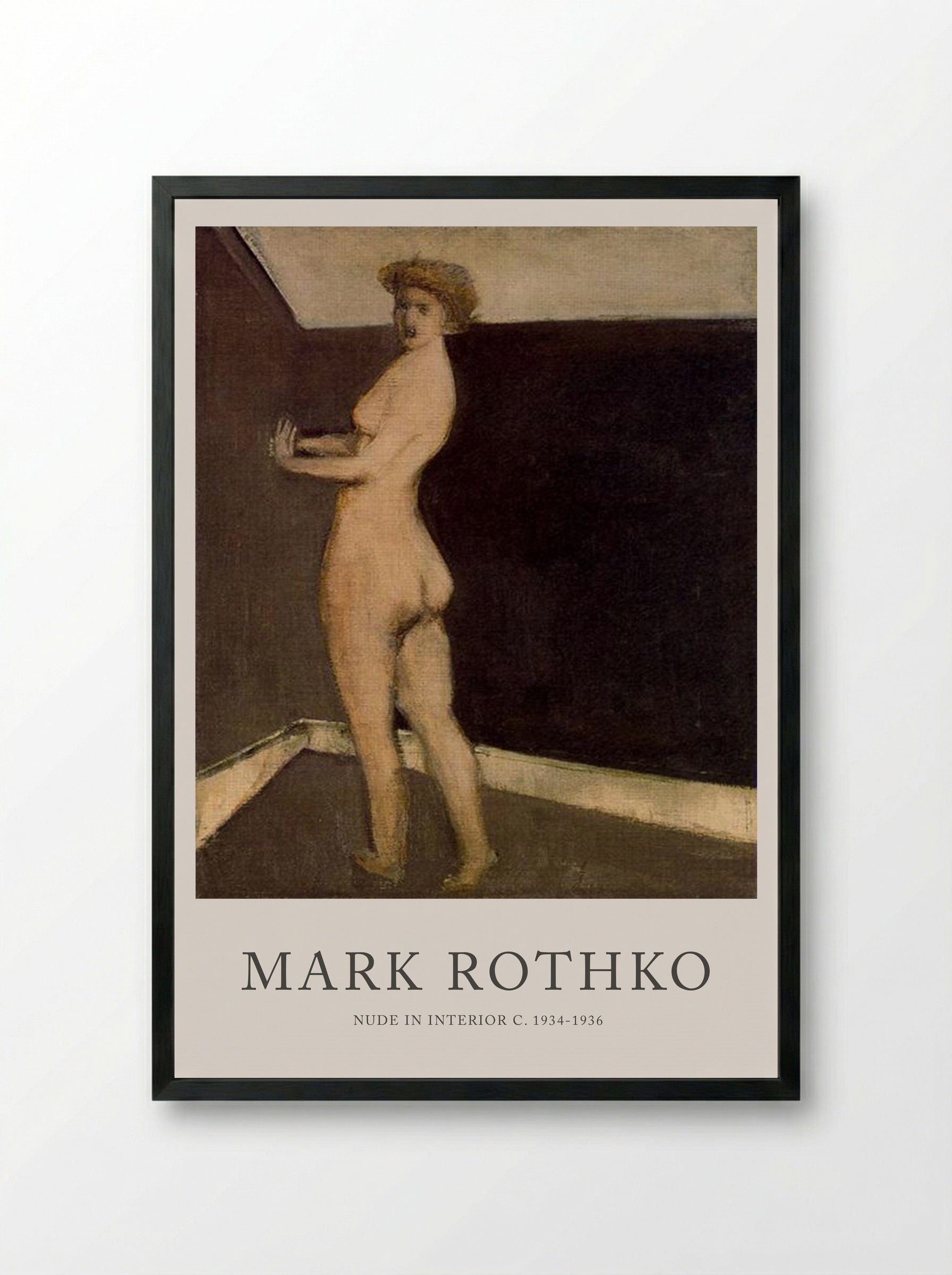 Nude in Interior - Mark Rothko - Framed Print Black