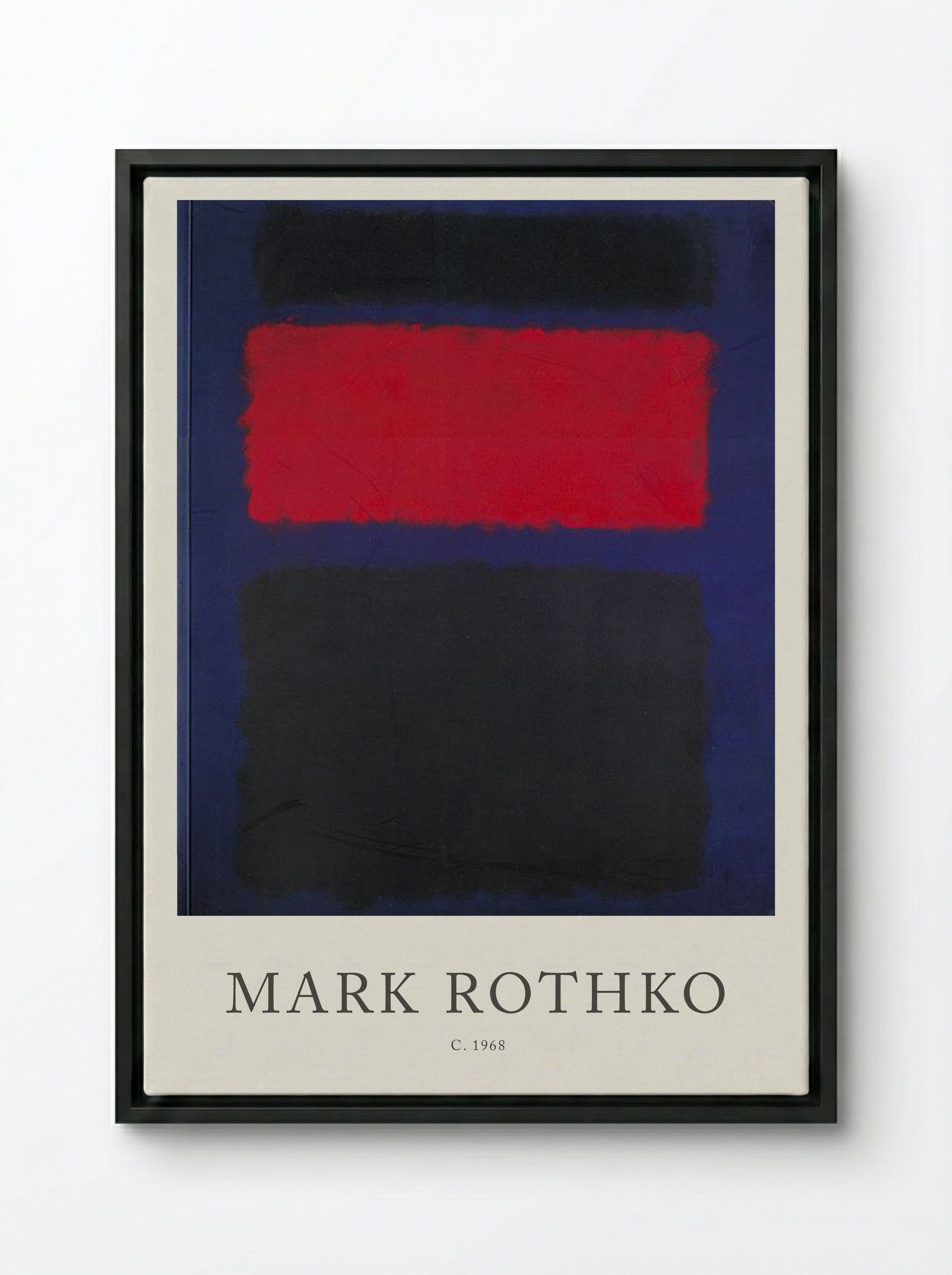 Untitled (Black, Red, and Blue) - Mark Rothko - Framed Canvas Black