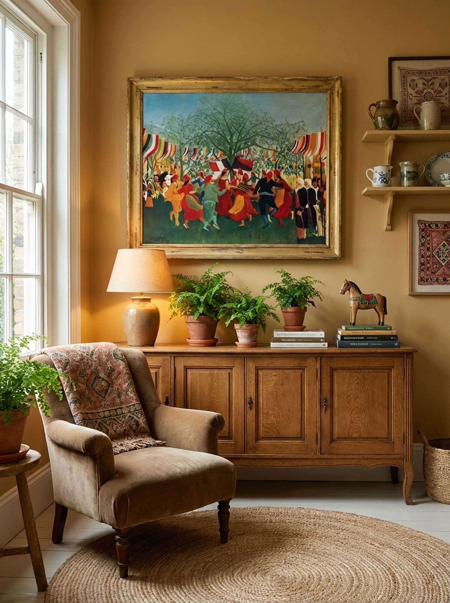 Centennial of Independence by Henri Rousseau – Naïve Art Historical Celebration Print - Lifestyle