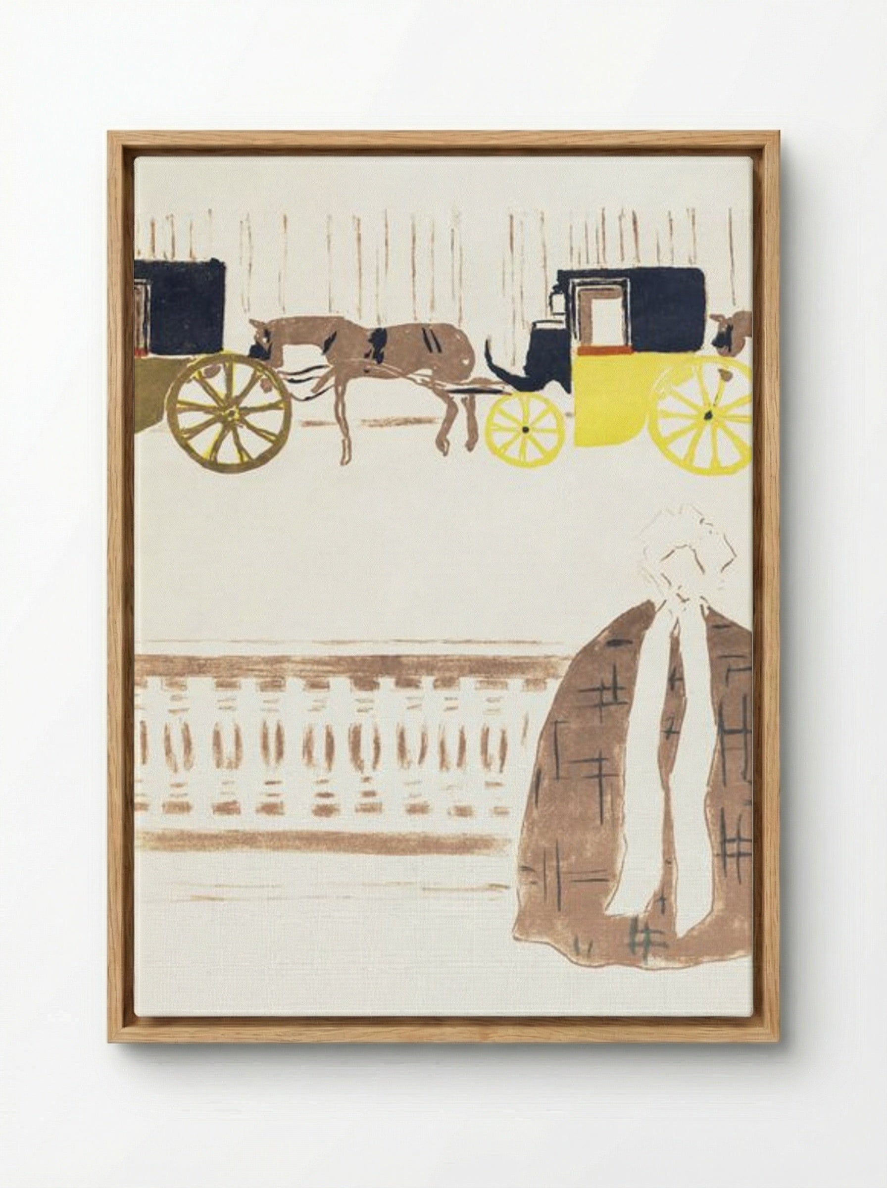 Nursemaids' Promenade, Frieze of Carriages - Pierre Bonnard - Framed Canvas Wood