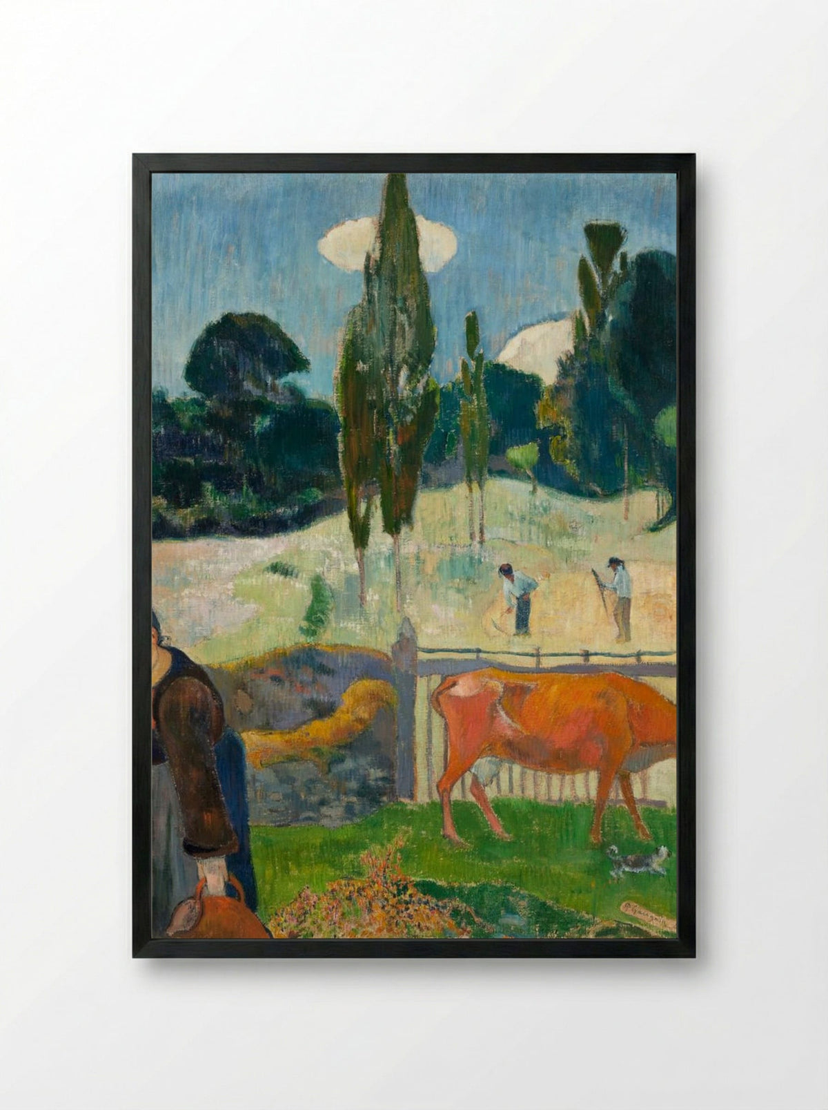 The Red Cow - Paul Gauguin - Framed Print Black