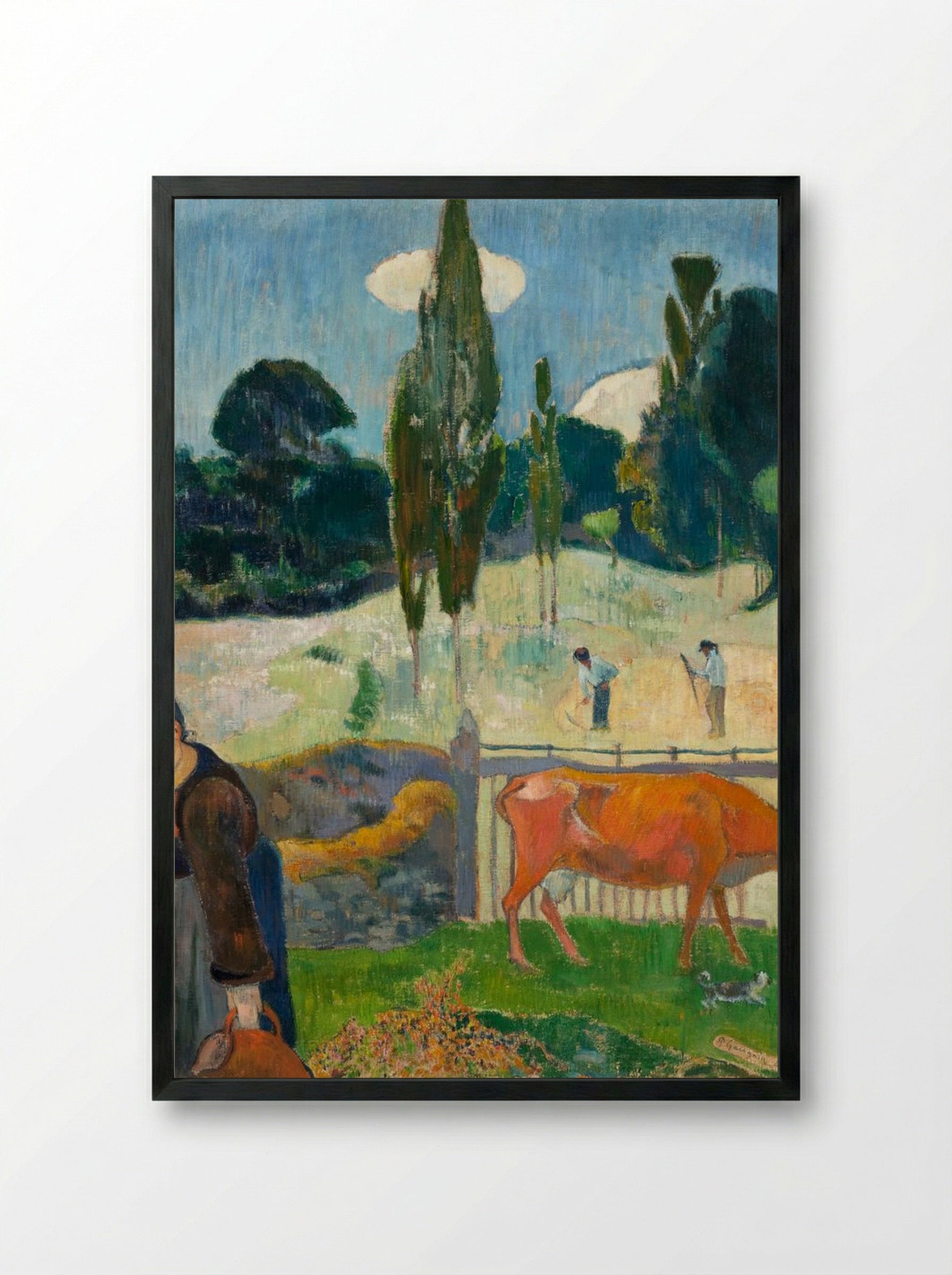 The Red Cow - Paul Gauguin - Framed Print Black
