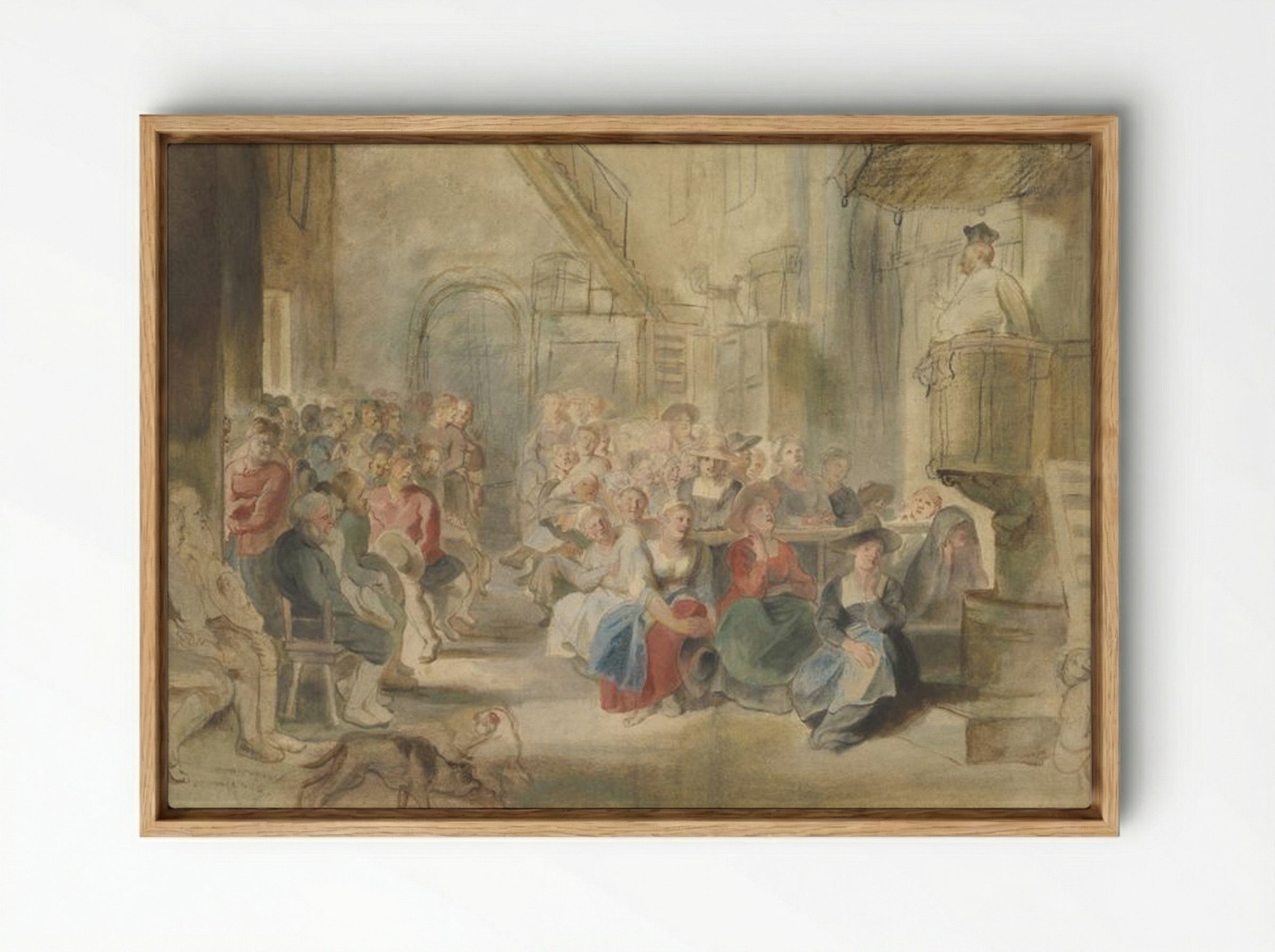 A Sermon in a Village Church - Peter Paul Rubens - Framed Canvas Wood