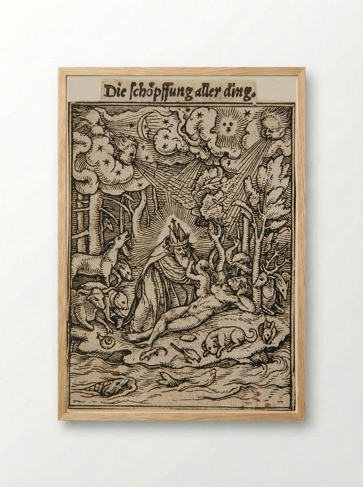 The Creation of Eve - Hans Holbein the Younger - Framed Print Wood