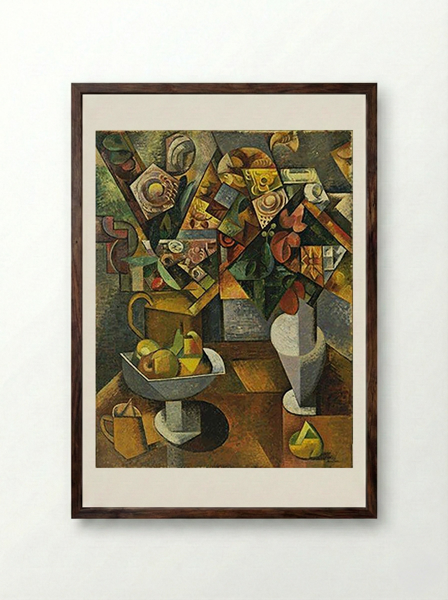 Still Life with Dessert - Fine Art Print - Framed Print Dark Wood