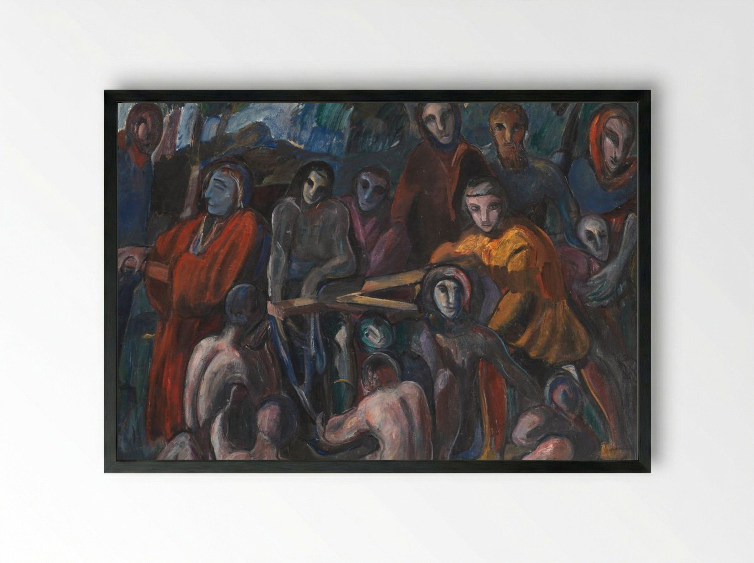 The Road to Golgotha - Jens Adolf Jerichau - Framed Print Black