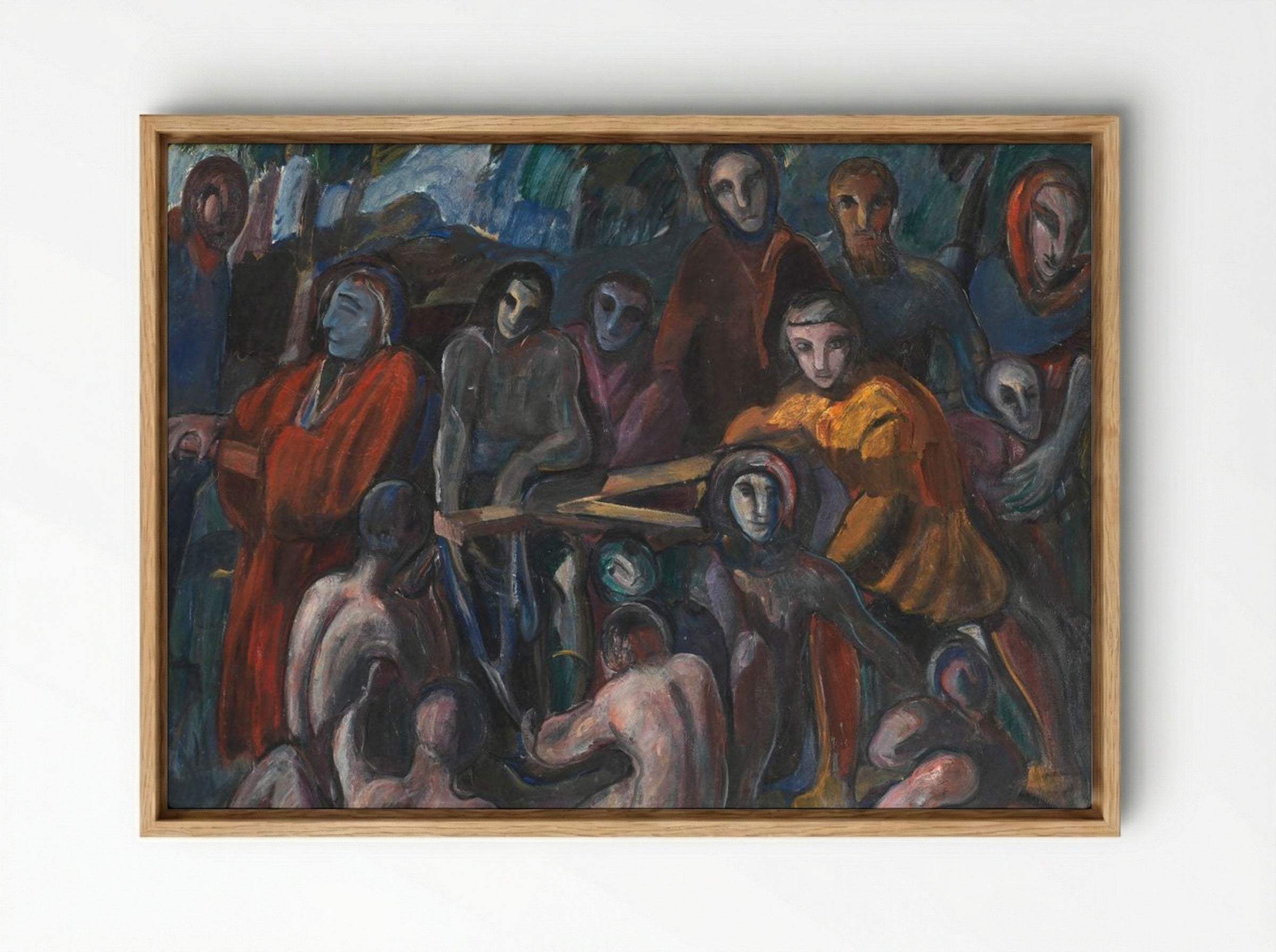 The Road to Golgotha - Jens Adolf Jerichau - Framed Canvas Wood