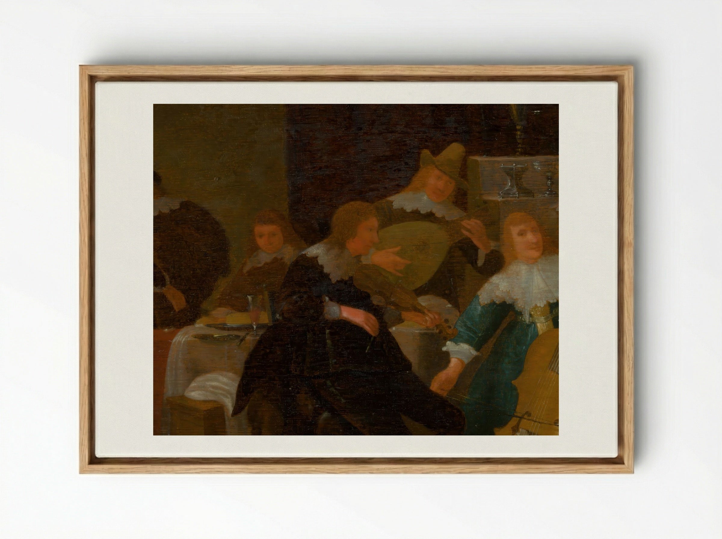 The Home Concert - Cornelis Saftleven - Framed Canvas Wood