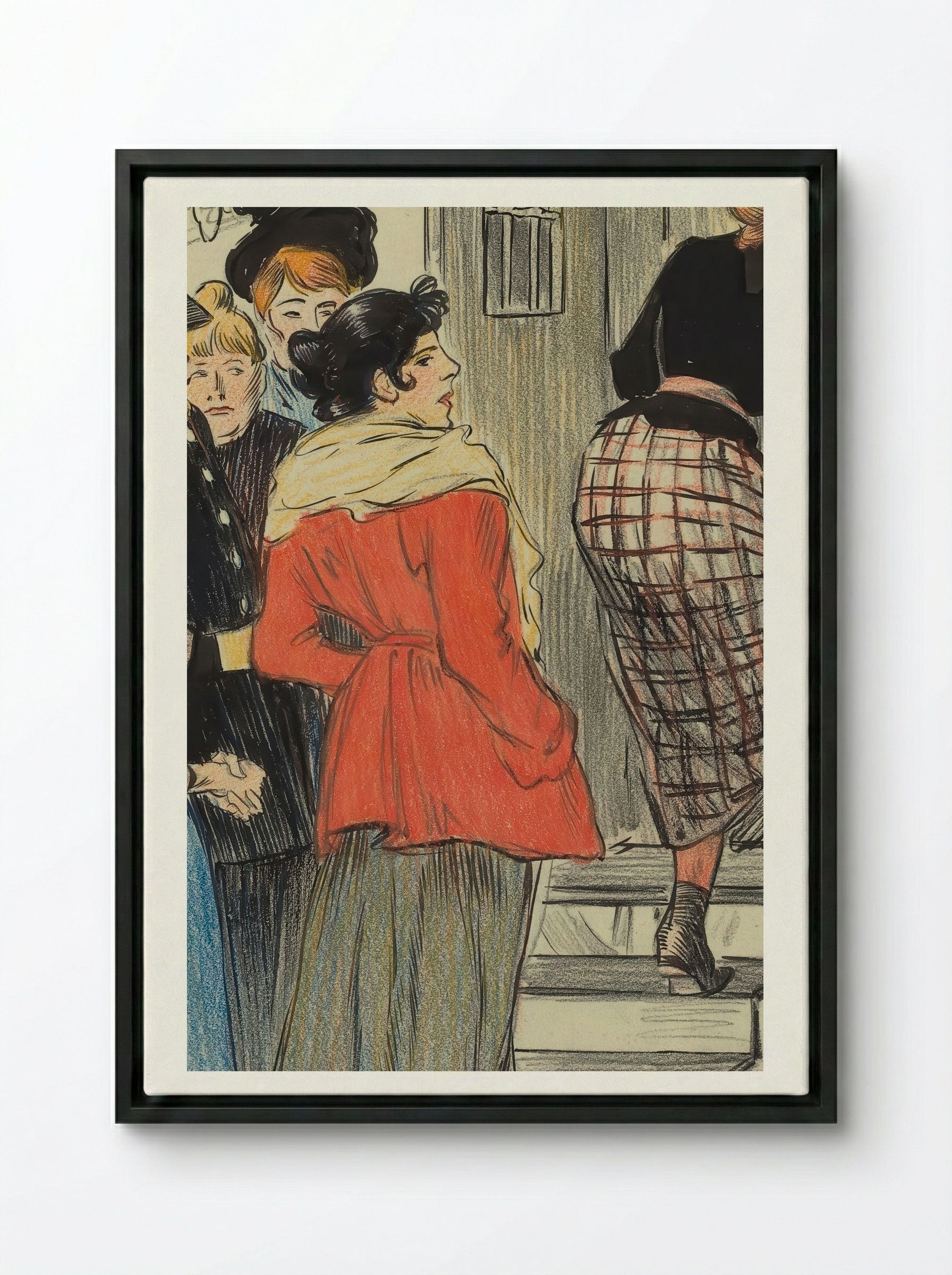La Rafle - Théophile Alexandre Steinlen - Framed Canvas Black