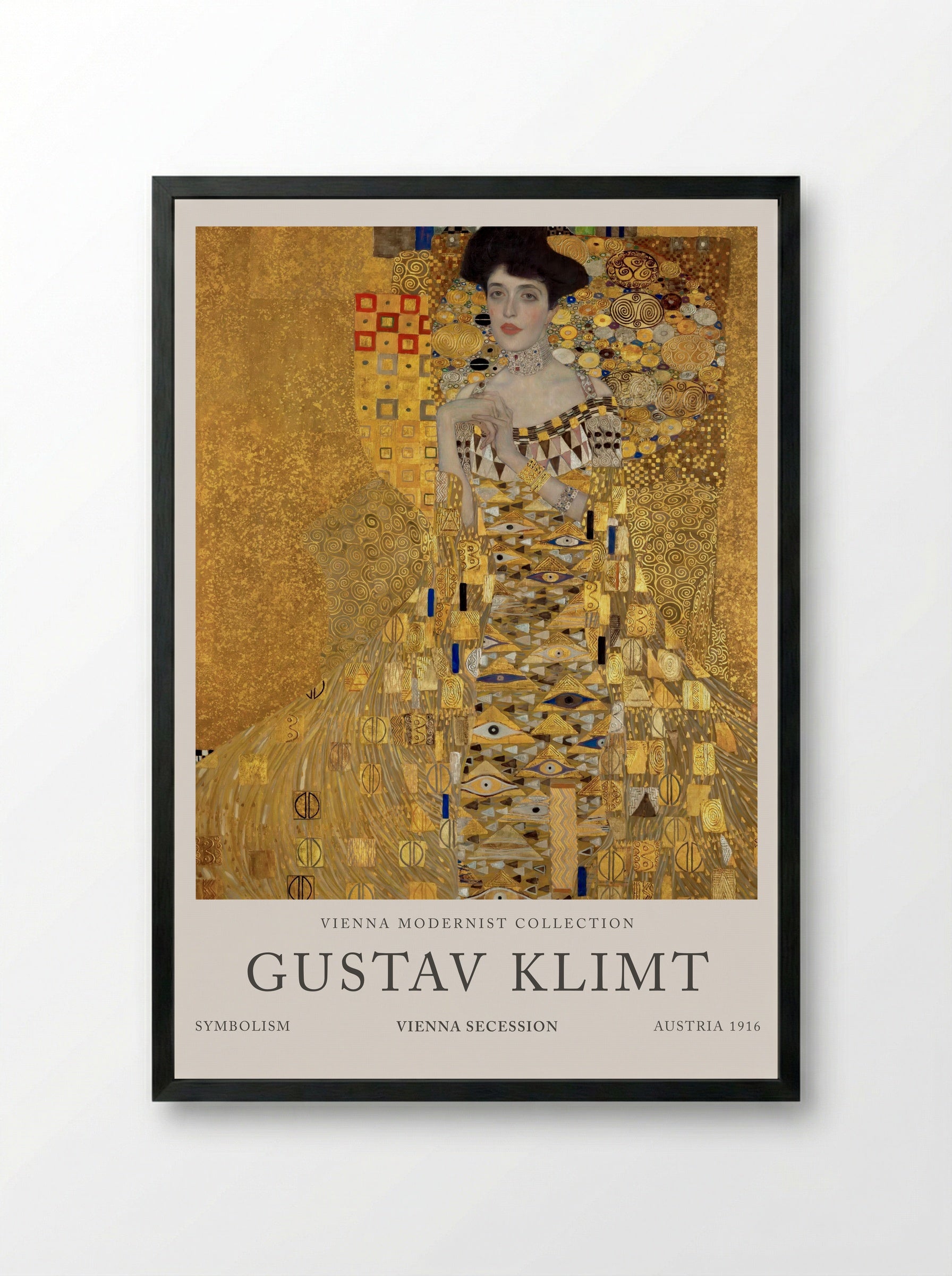 Adele Bloch-Bauer I - Gustav Klimt - Framed Print Black