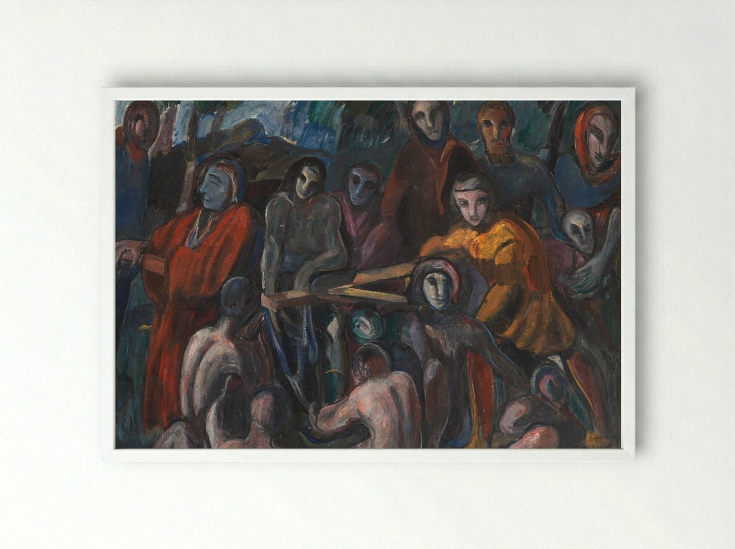 The Road to Golgotha - Jens Adolf Jerichau - Framed Print White