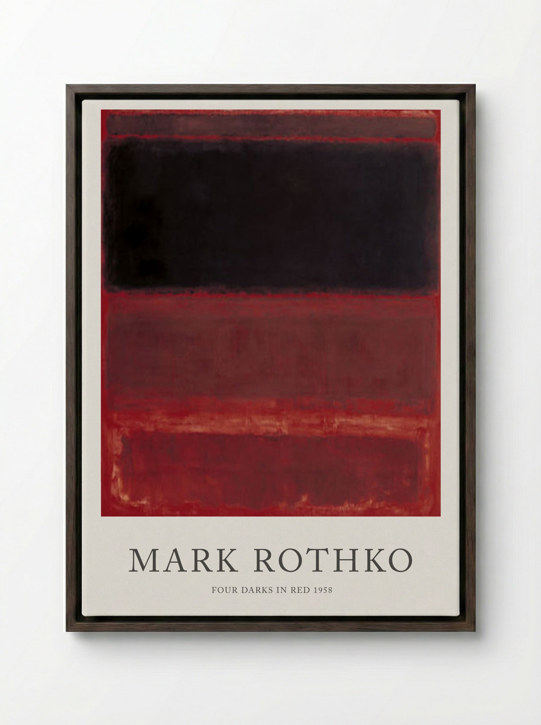 Four Darks in Red - Mark Rothko - Framed Canvas Dark Wood