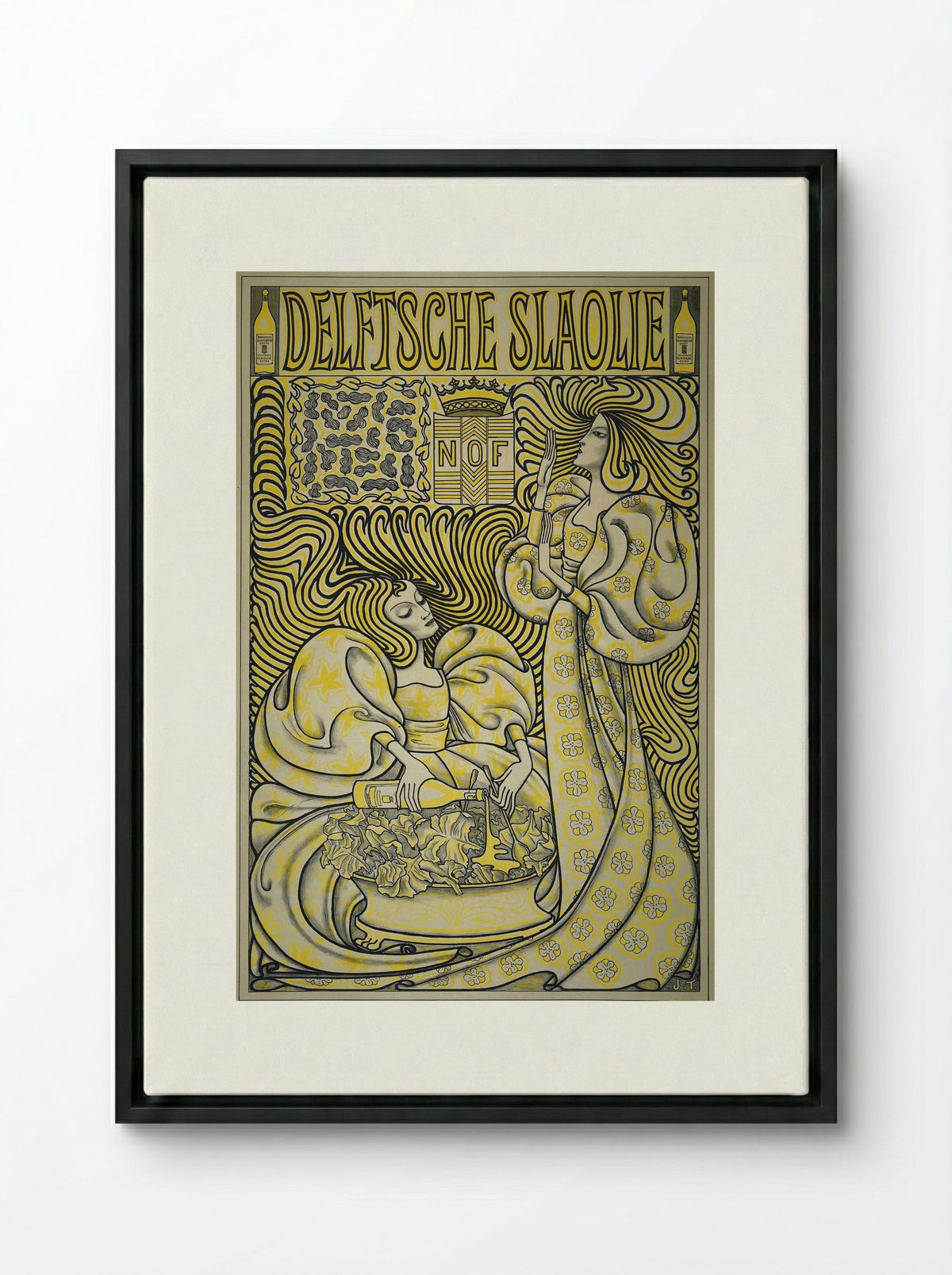 Poster for Delft Salad Oil - Jan Toorop - Framed Canvas Black