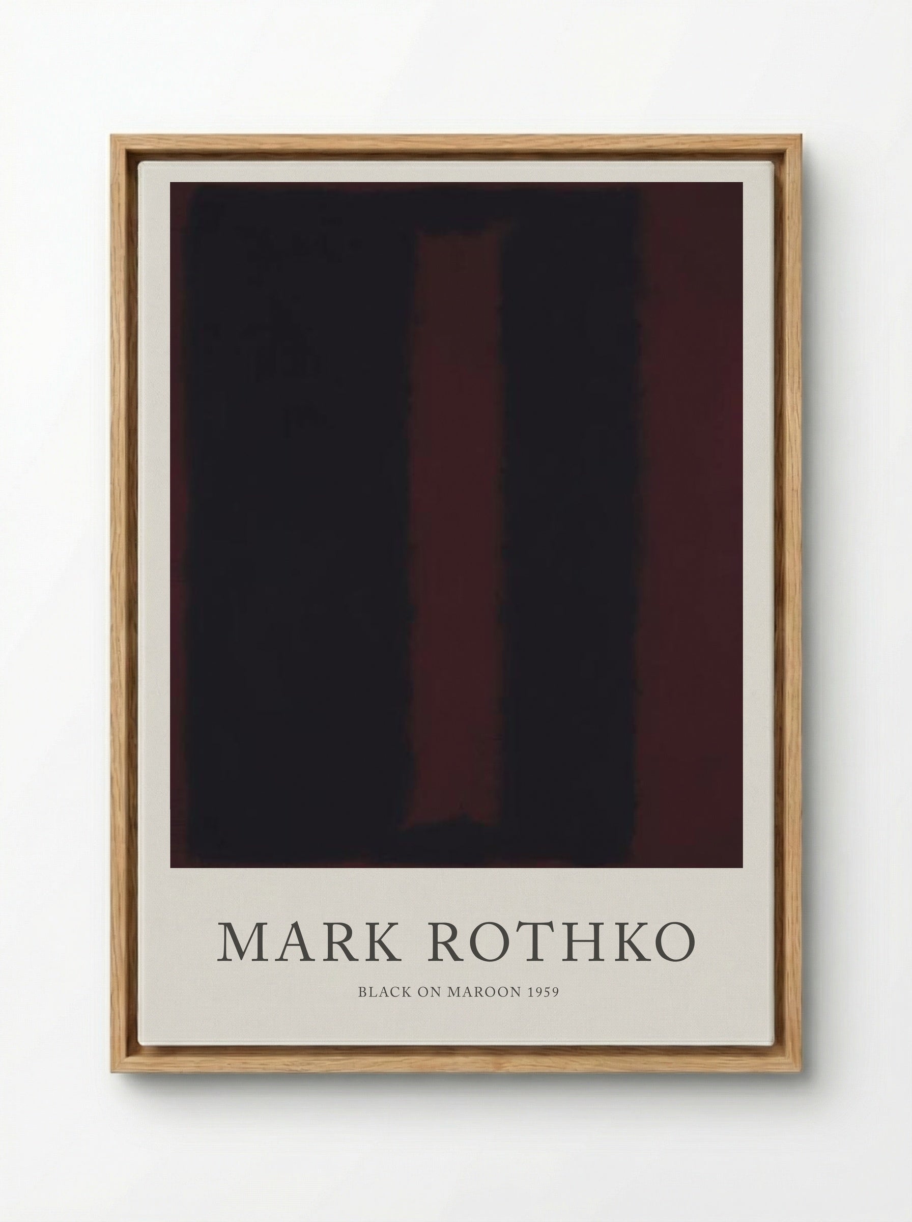 Black on Maroon - Mark Rothko - Framed Canvas Wood