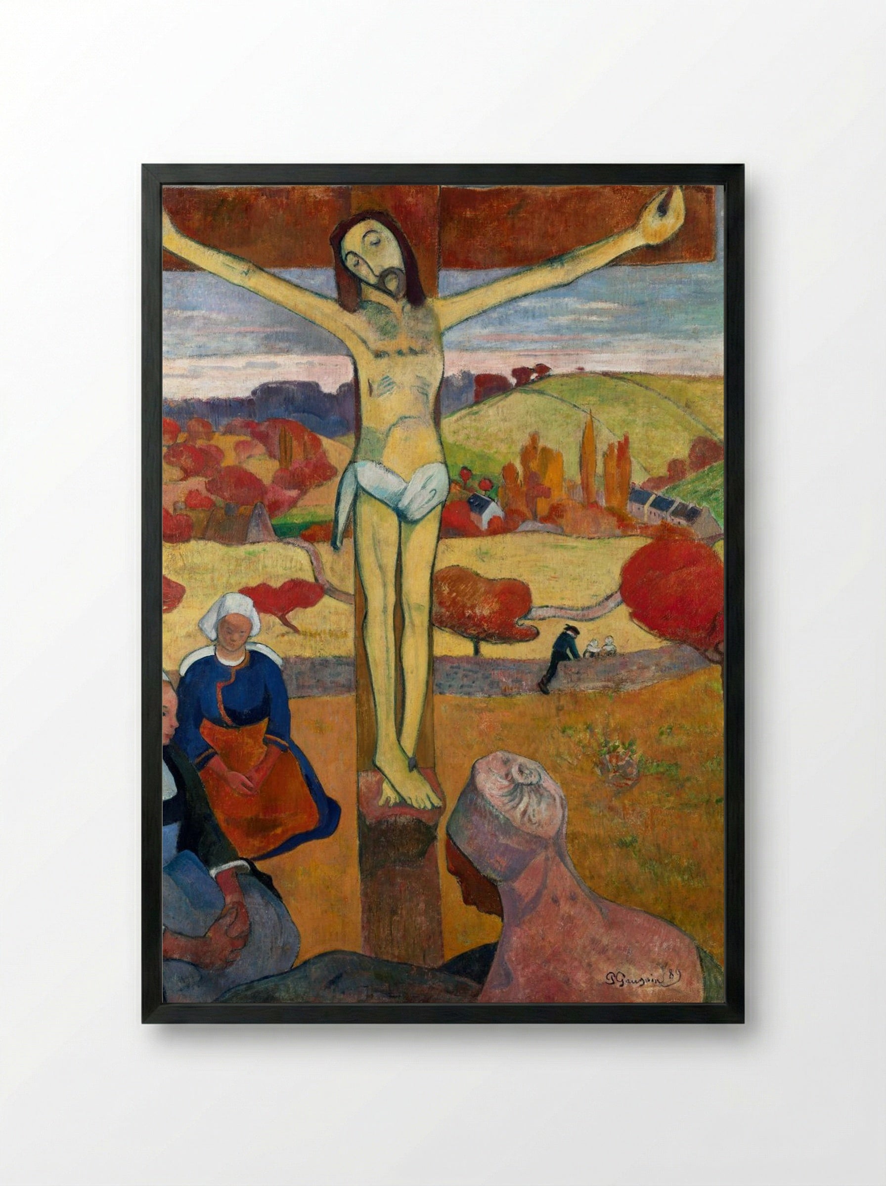 The Yellow Christ - Paul Gauguin - Framed Print Black