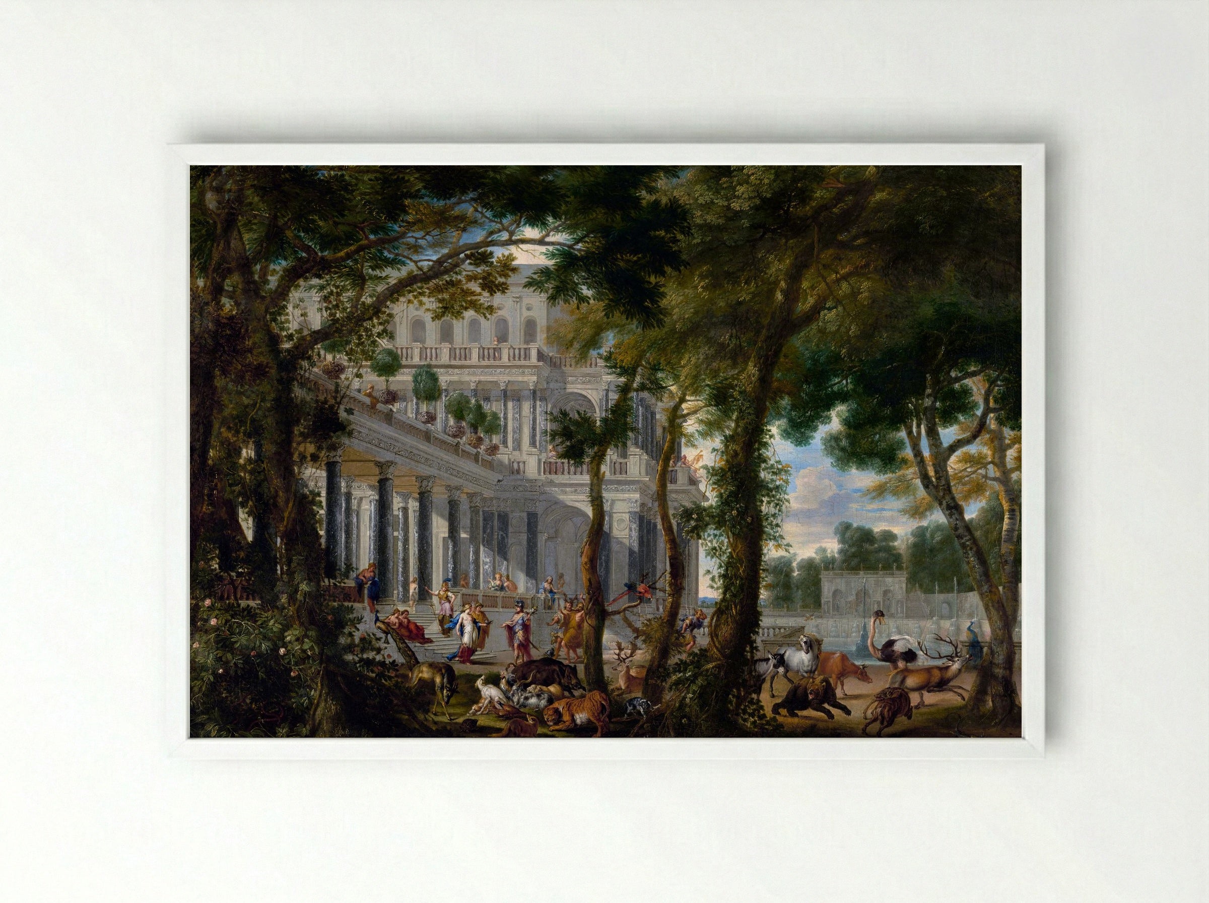 Ulysses at the Palace of Circe - Wilhelm Schubert van Ehrenberg - Framed Print White