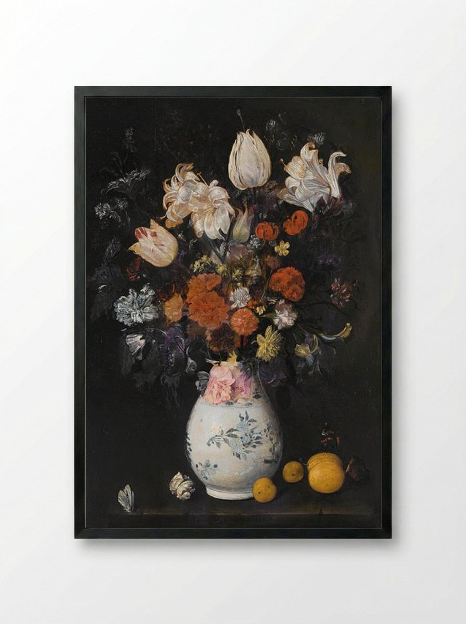 Flowers in a Vase - Judith Leyster - Framed Print Black