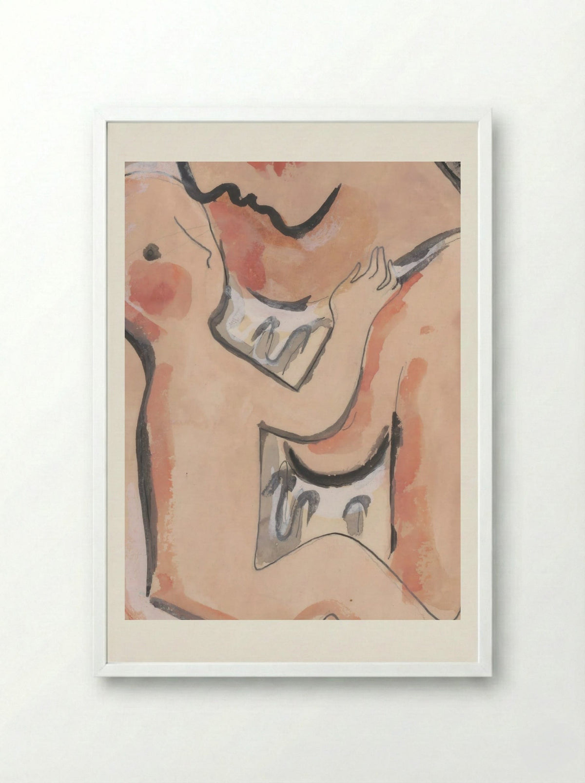 Mother with Child - Mikuláš Galanda - Framed Print White