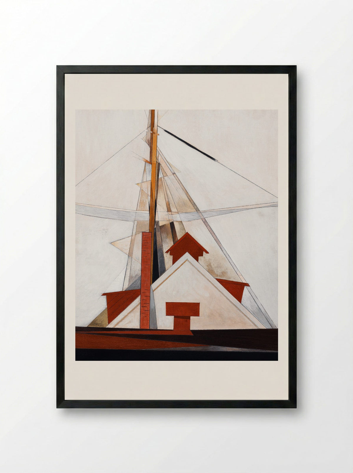 Masts - Charles Demuth - Framed Print Black