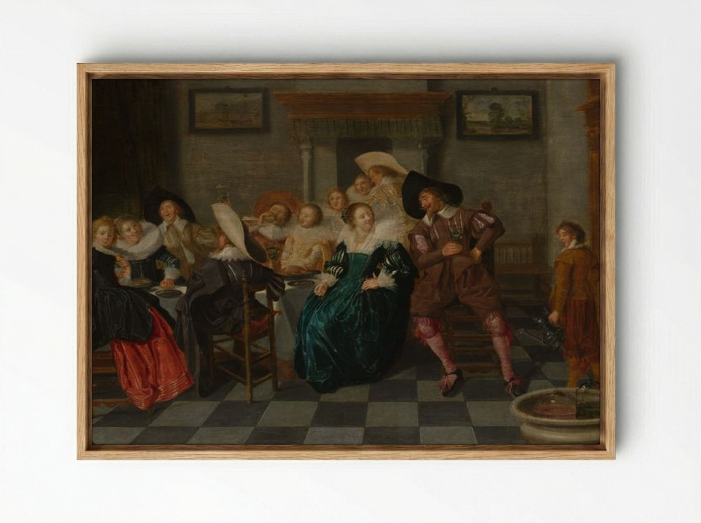 A Banquet - Frans Hals - Framed Canvas Wood