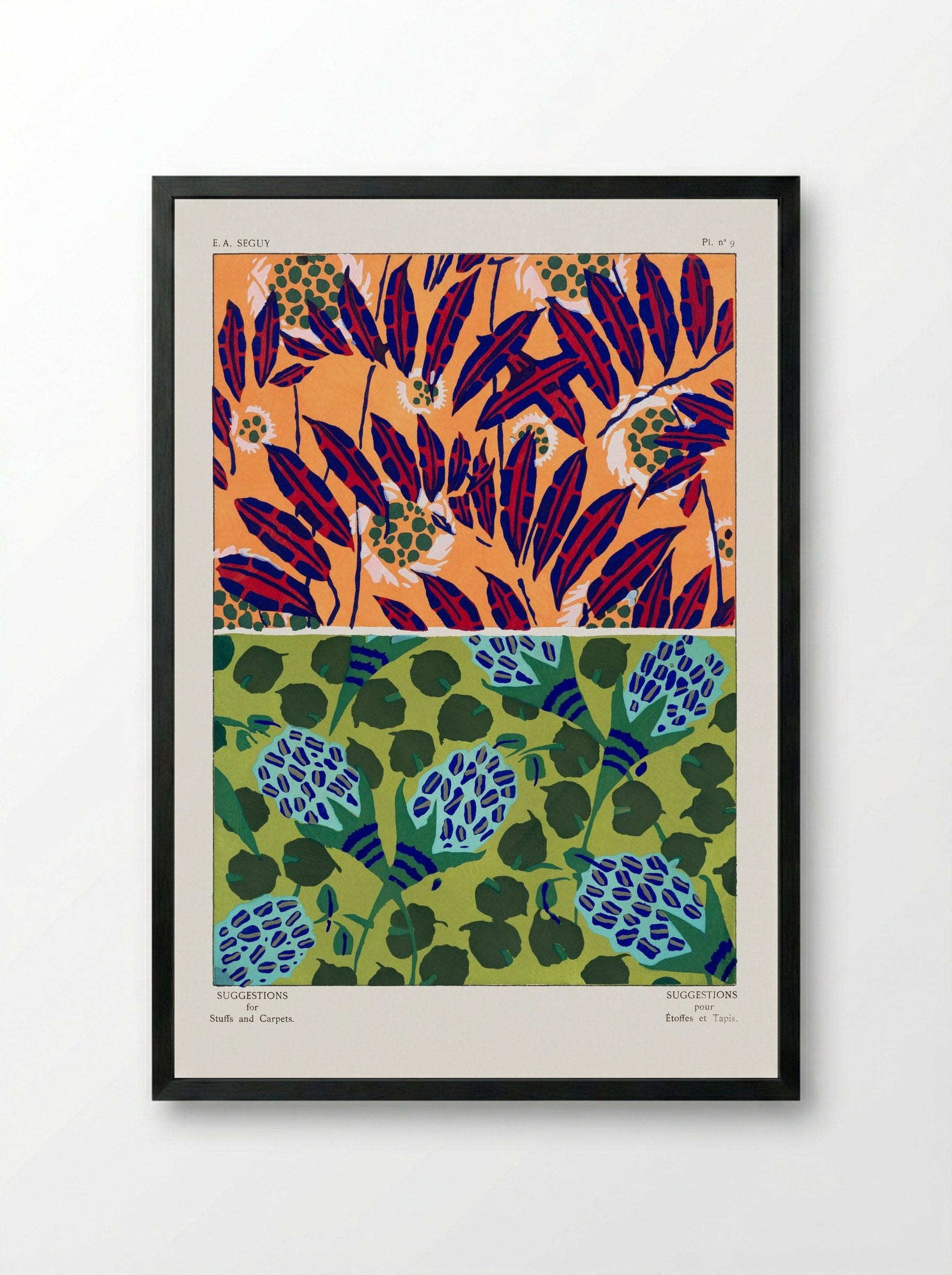 Suggestions for Stuffs and Carpets, Plate 9 - Émile-Allain Séguy - Framed Print Black
